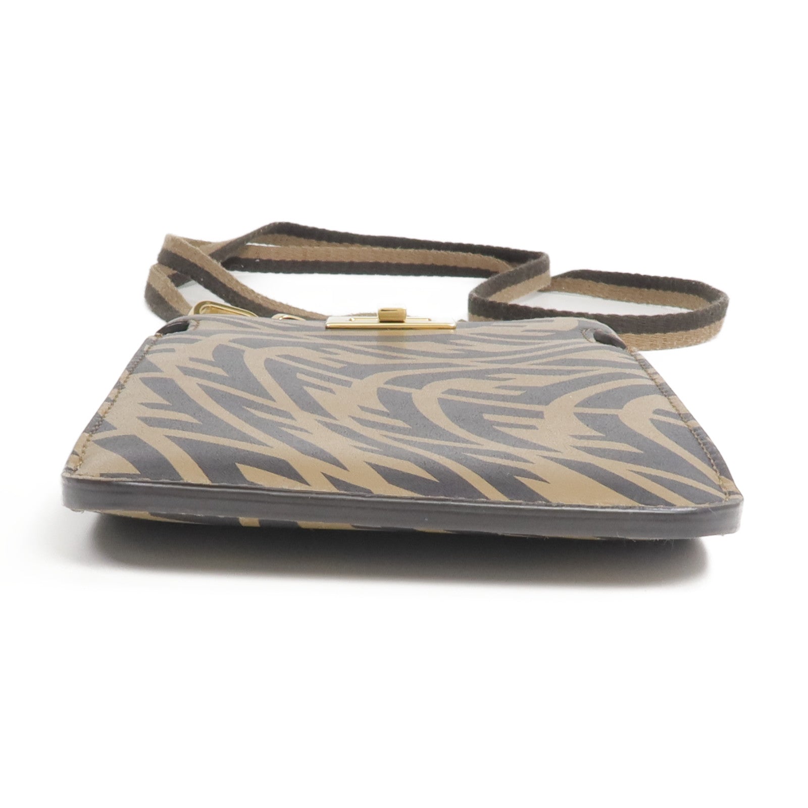 FENDI 牛皮皮革/塗層帆布Fendi Sarah Coleman Vertigo Peek-a-Phone手機袋
