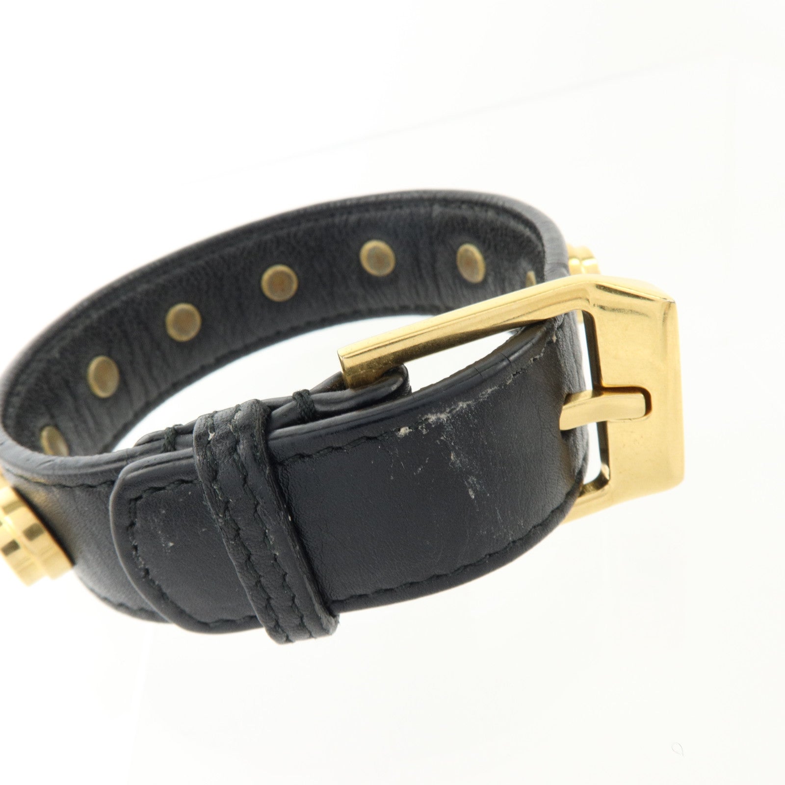 SAINT LAURENT 牛皮皮革/金屬Studded De Force Bracelet手鏈