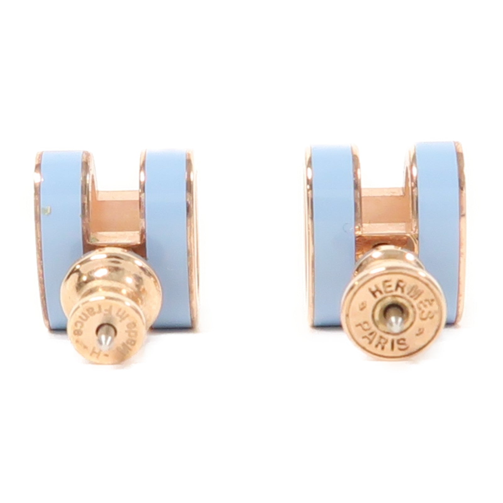 HERMES 金屬Earrings耳環嬰兒藍色
