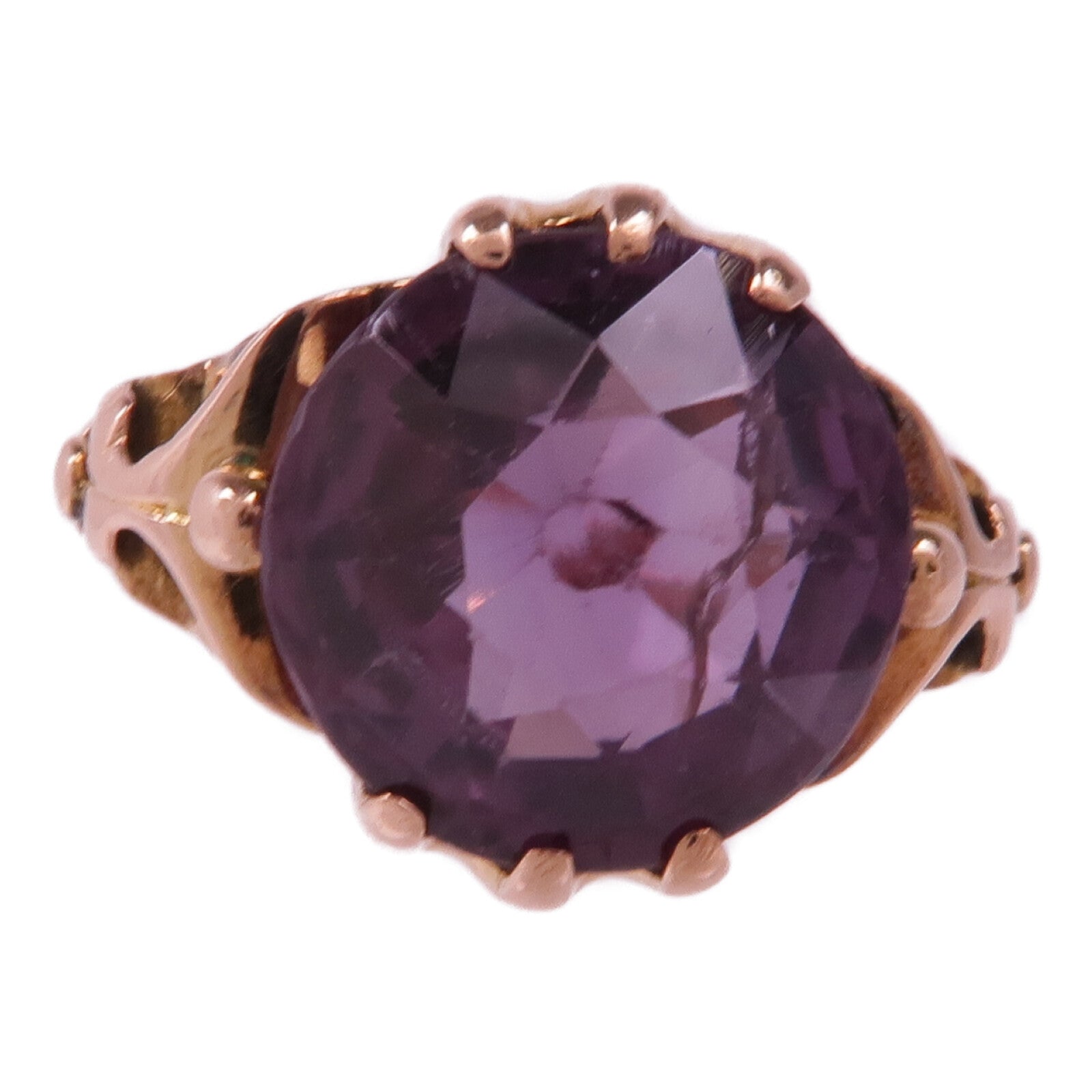 JEWELRY 18K玫瑰金Amethyst Ring紫晶戒指US#4.25