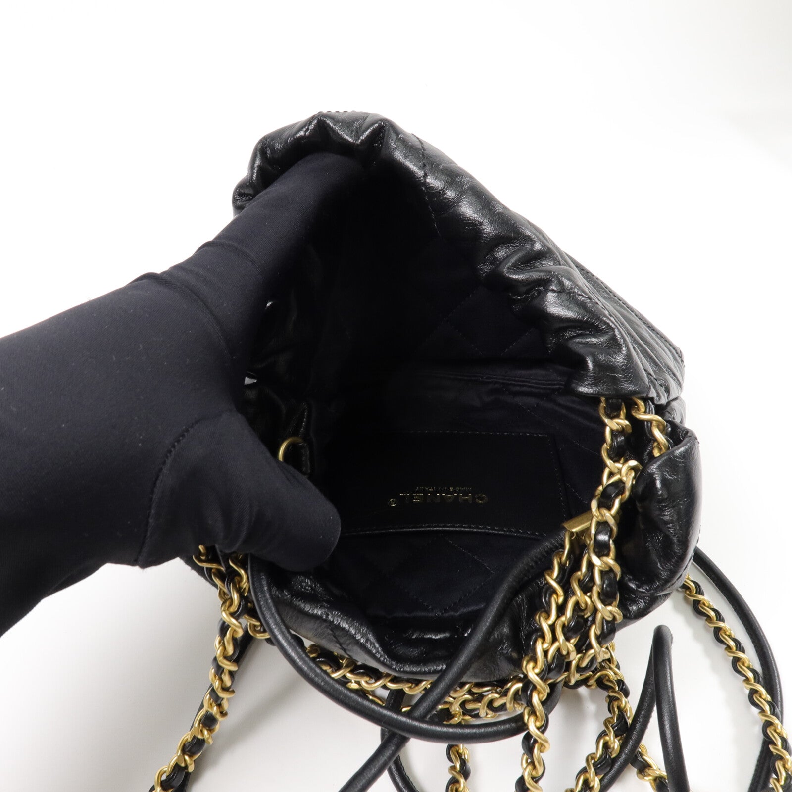 CHANEL 牛皮皮革Chanel 22 Mini鏈帶肩背袋