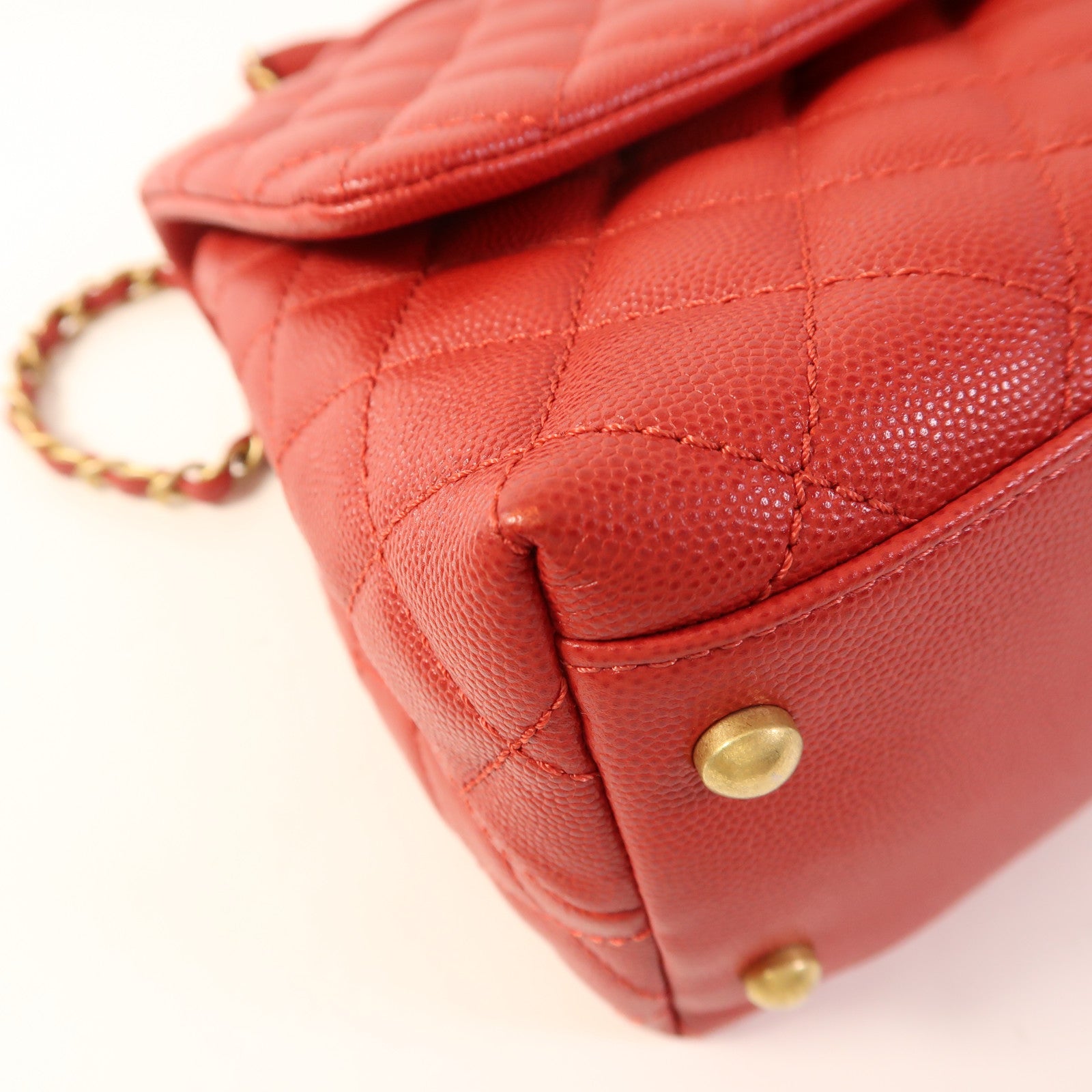 CHANEL 牛皮皮革Coco Handle Medium金扣手挽肩背兩用袋