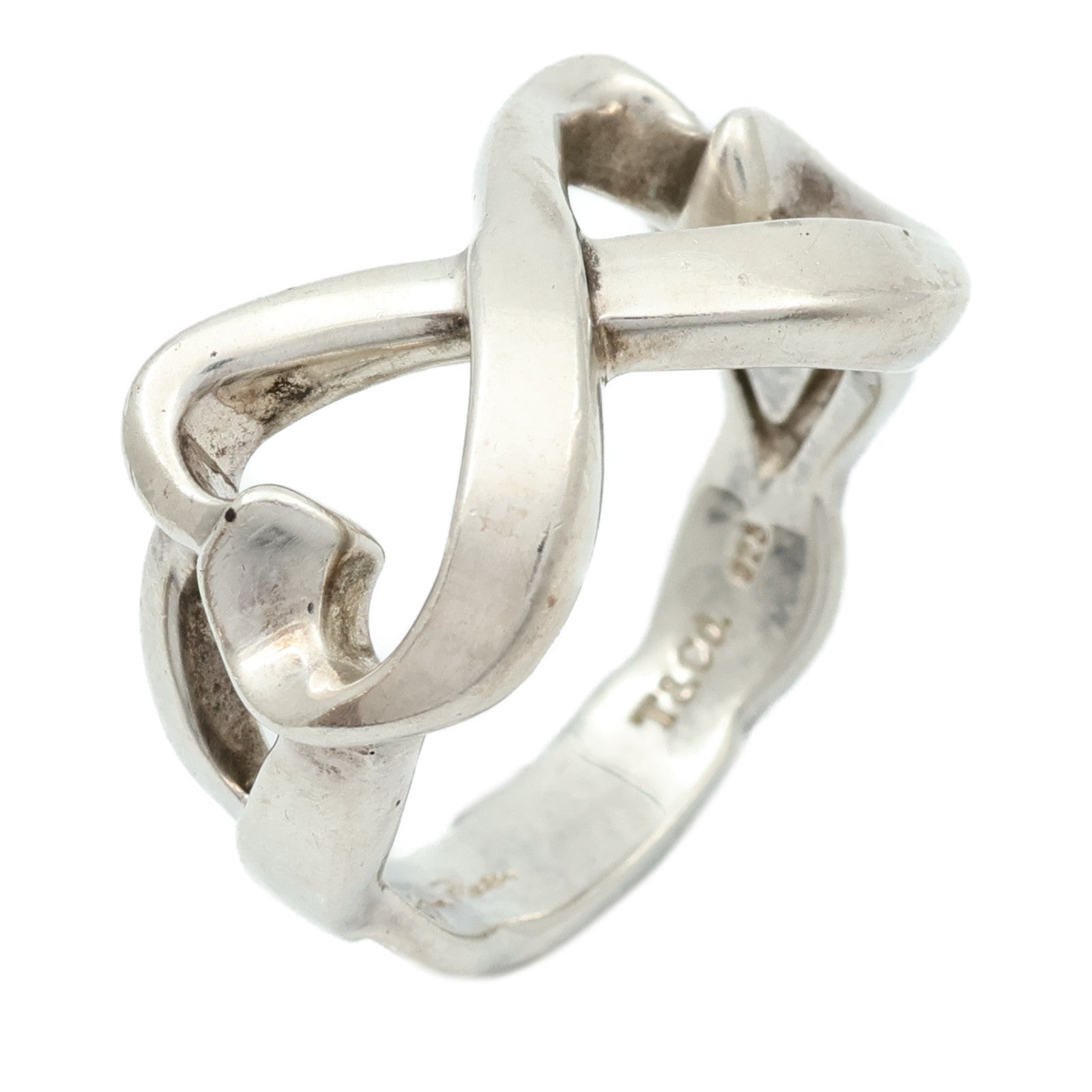 TIFFANY＆CO 925純銀Double Heart Ring戒指US#5