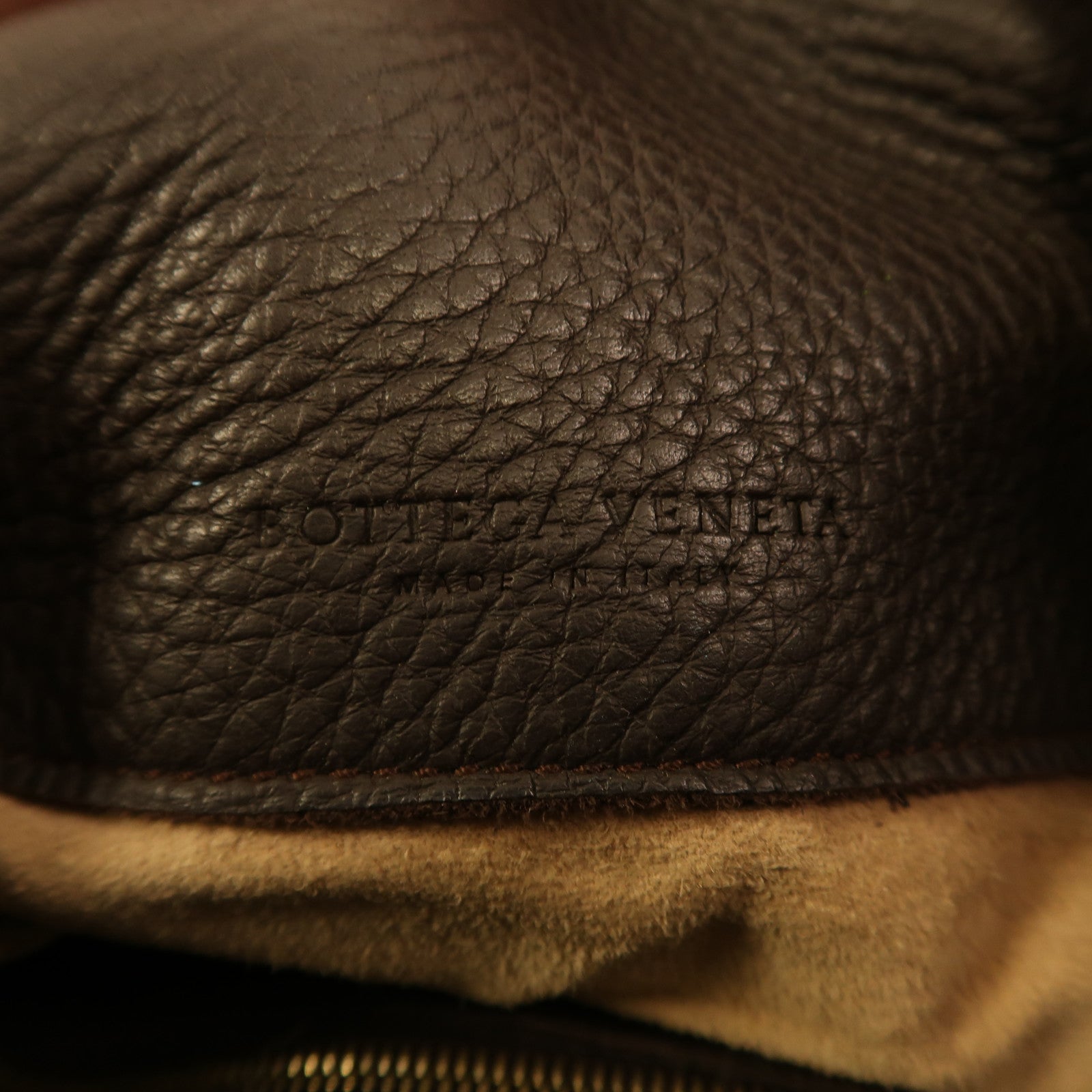 BOTTEGA VENETA 織紋皮革Shoulder Bag金扣肩背袋啡色