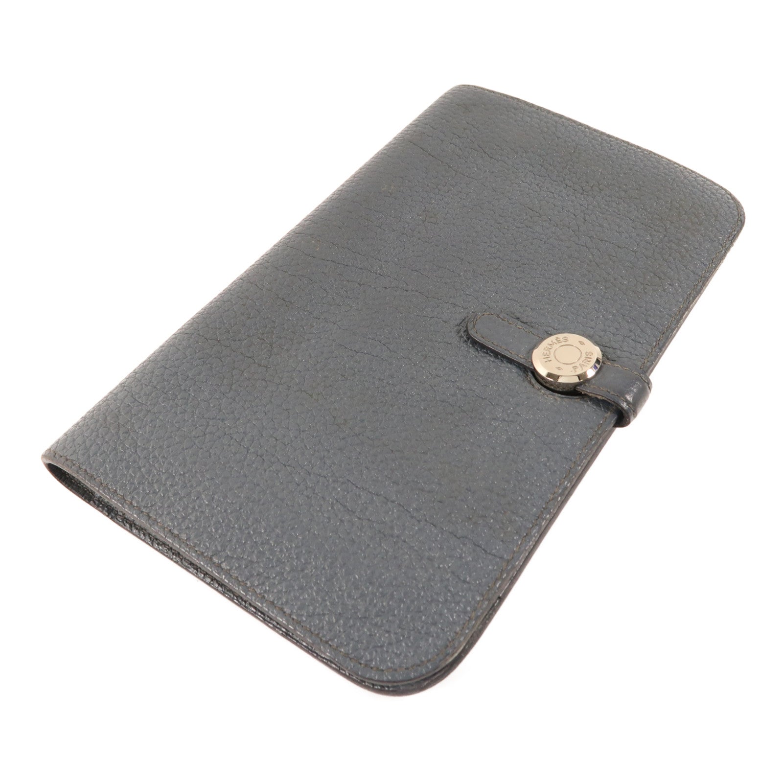 HERMES PHW Dogon GM Long Wallet Togo Leather Grey