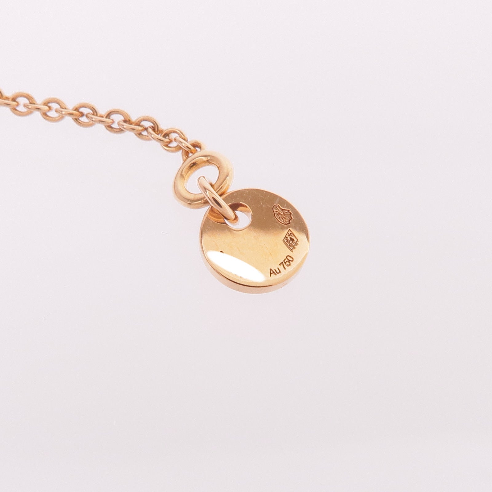 HERMES 18K玫瑰金Pendentif Amulettes Constance翡翠項鍊