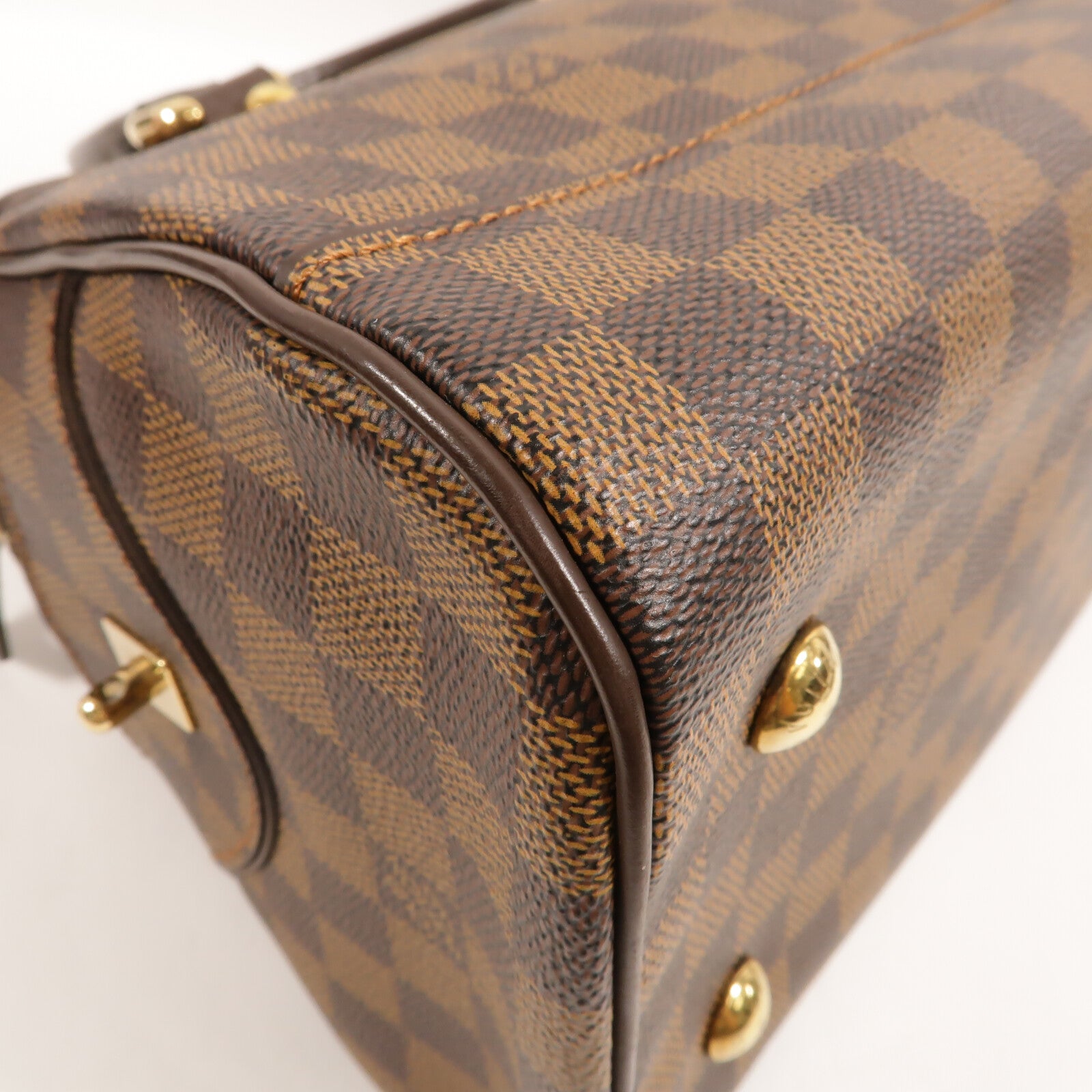 LOUIS VUITTON Damier Duomo金扣手挽袋棕色