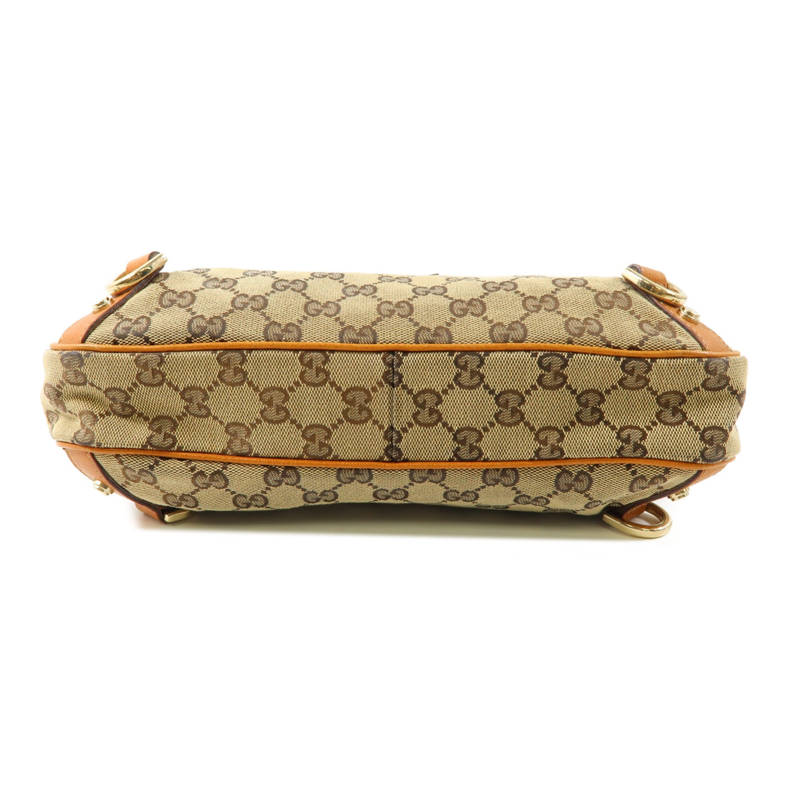 GUCCI 帆布Abbey D Ring Hobo Bag金扣手挽袋棕色