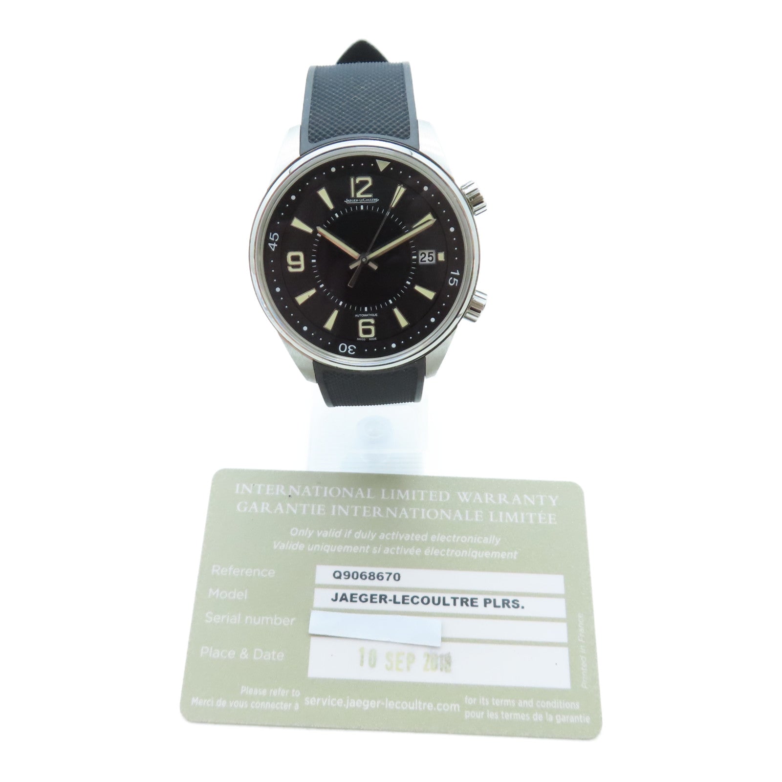 JAEGER-LECOULTRE Polaris Date不鏽鋼/橡膠手錶自動機芯黑色