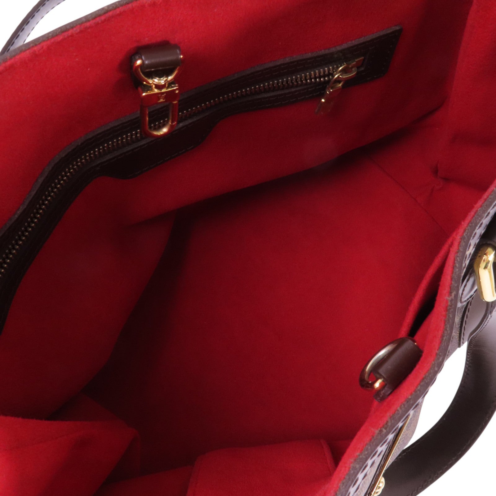 LOUIS VUITTON Damier Ebene Hampstead PM金扣肩背袋