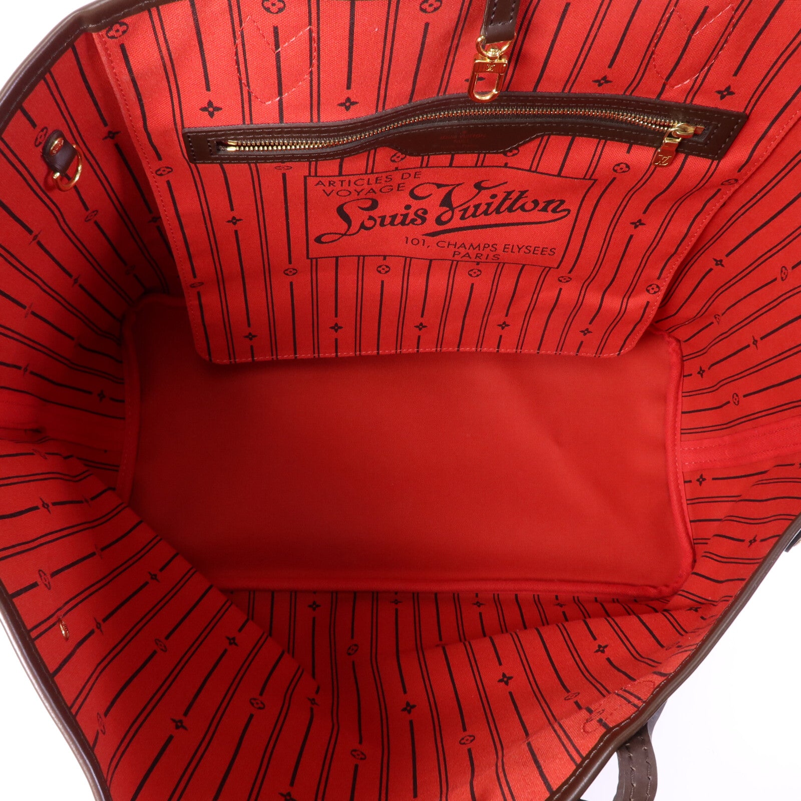 LOUIS VUITTON Damier Neverfull GM金扣肩背袋