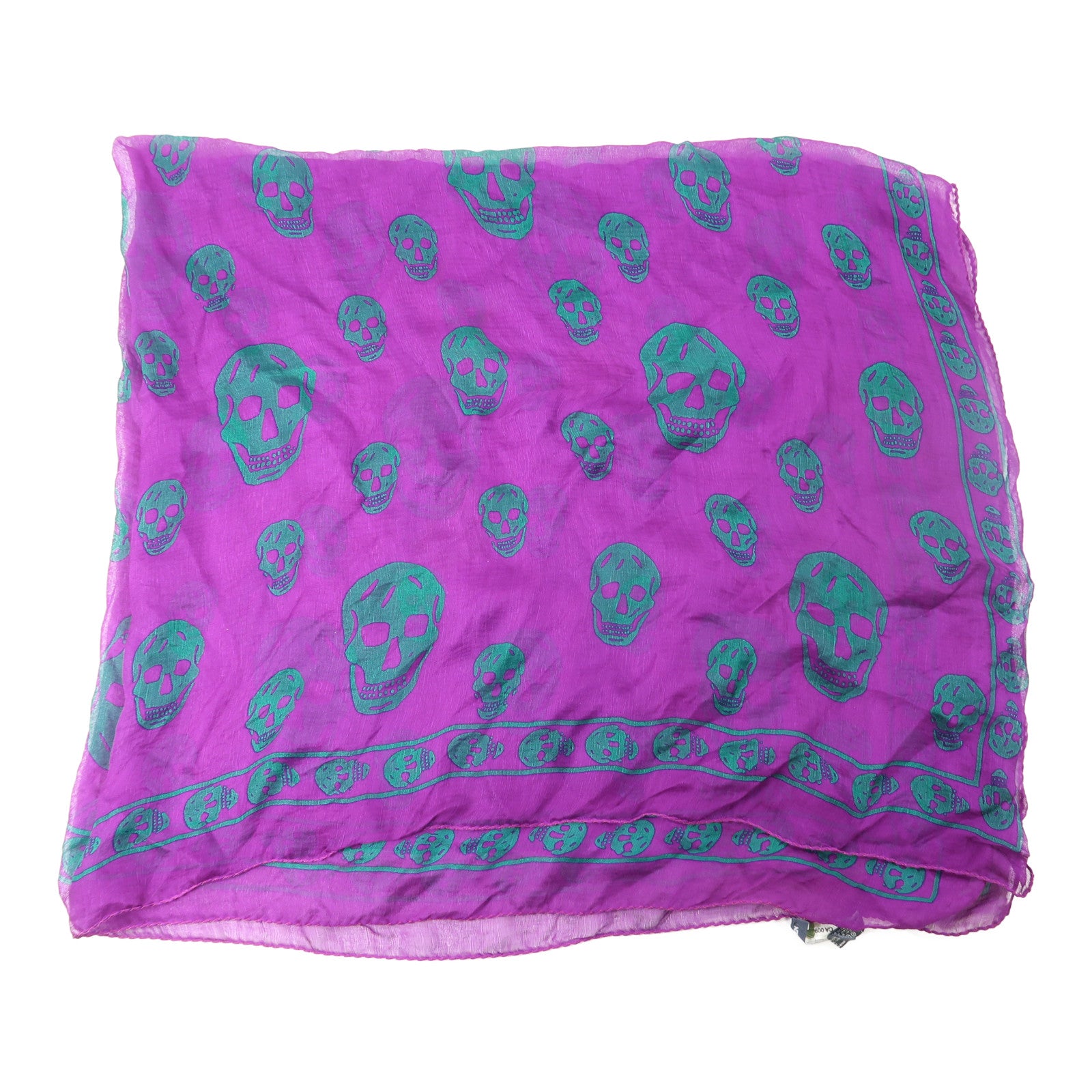 Alexander McQueen 絲質Alexander Mcqueen Scarf絲巾紫色/綠色