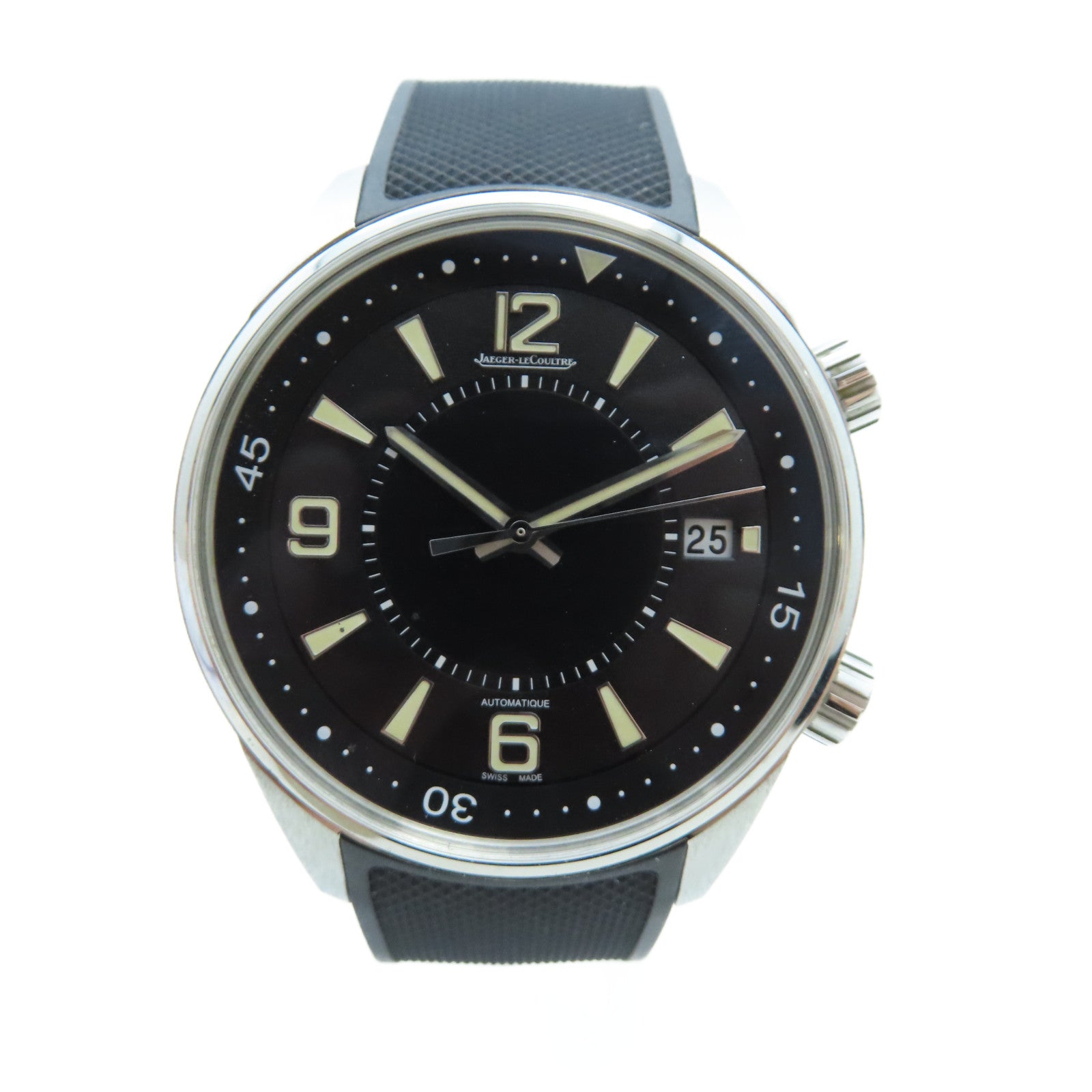 JAEGER-LECOULTRE Polaris Date不鏽鋼/橡膠手錶自動機芯黑色