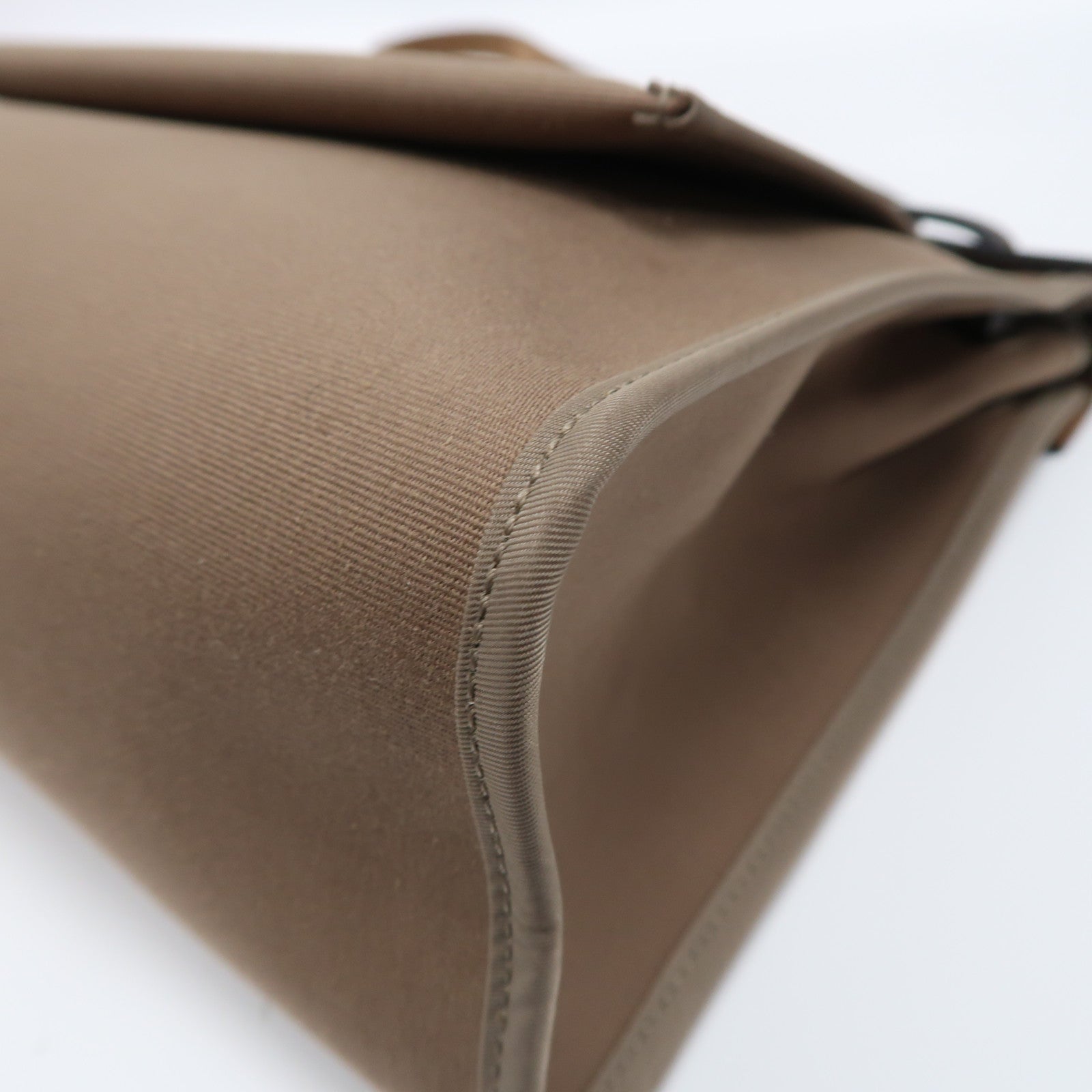 HERMES 帆布Herbag銀扣手挽肩背兩用袋Etoupe/Ebene/啡色