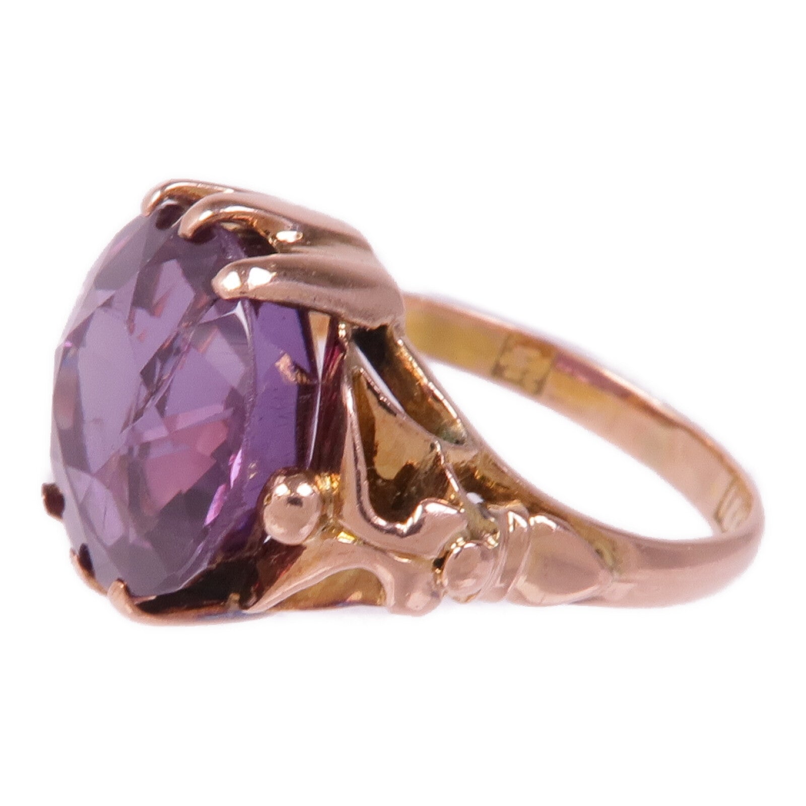 JEWELRY 18K玫瑰金Amethyst Ring紫晶戒指US#4.25