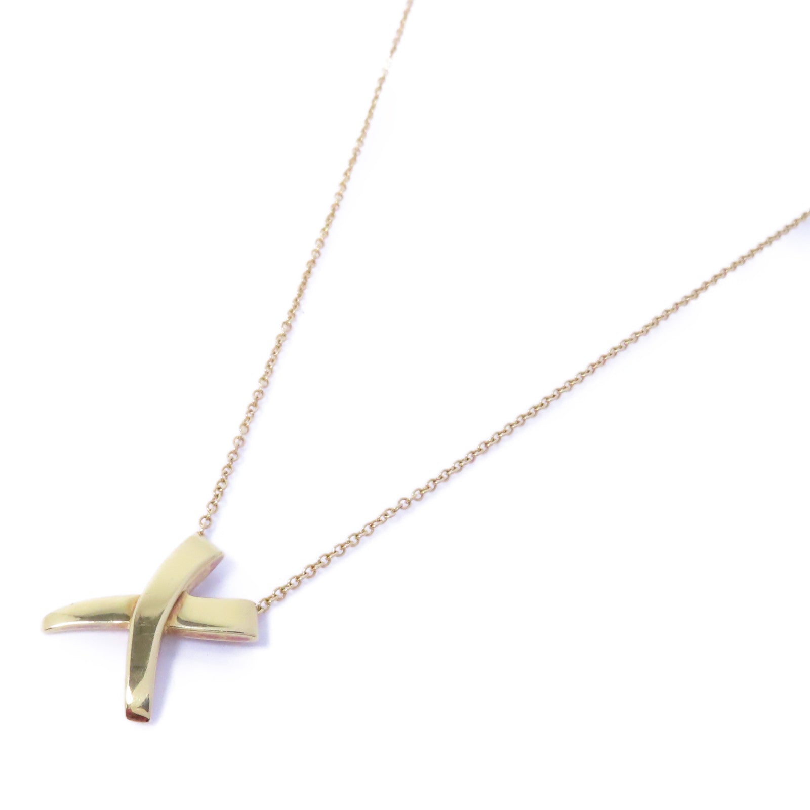 TIFFANY＆CO 18K黃金X Pendant項鍊