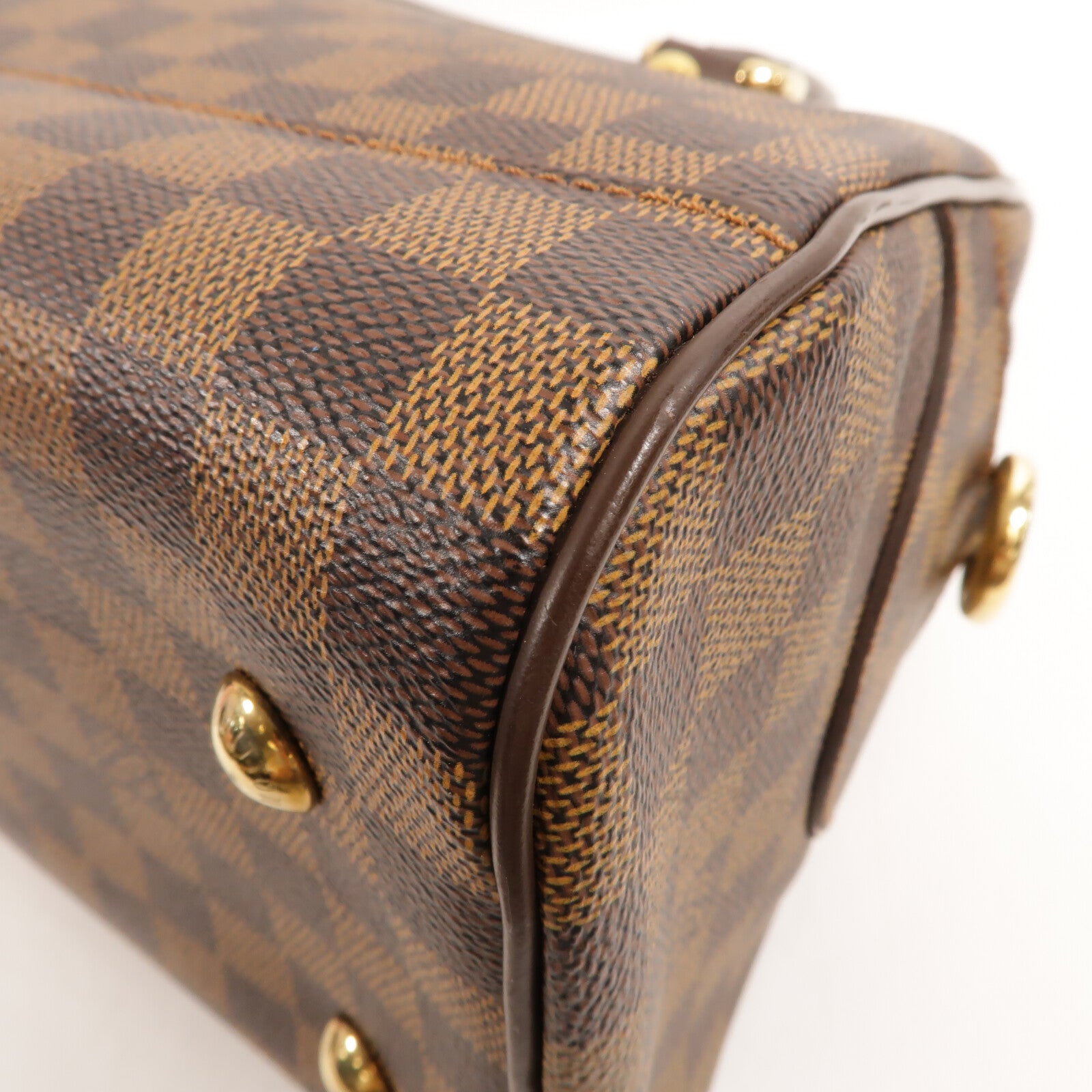 LOUIS VUITTON Damier Duomo金扣手挽袋棕色