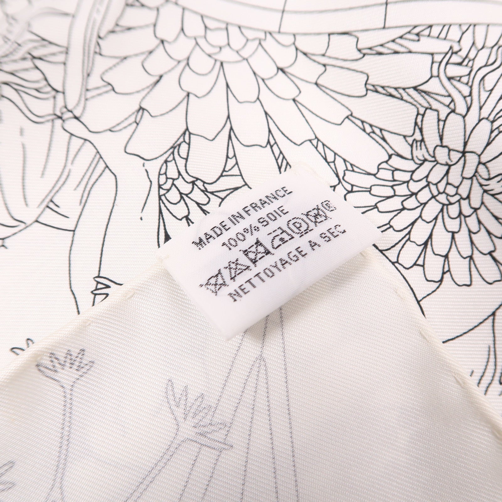 HERMES Scarf 90X90 Silk White