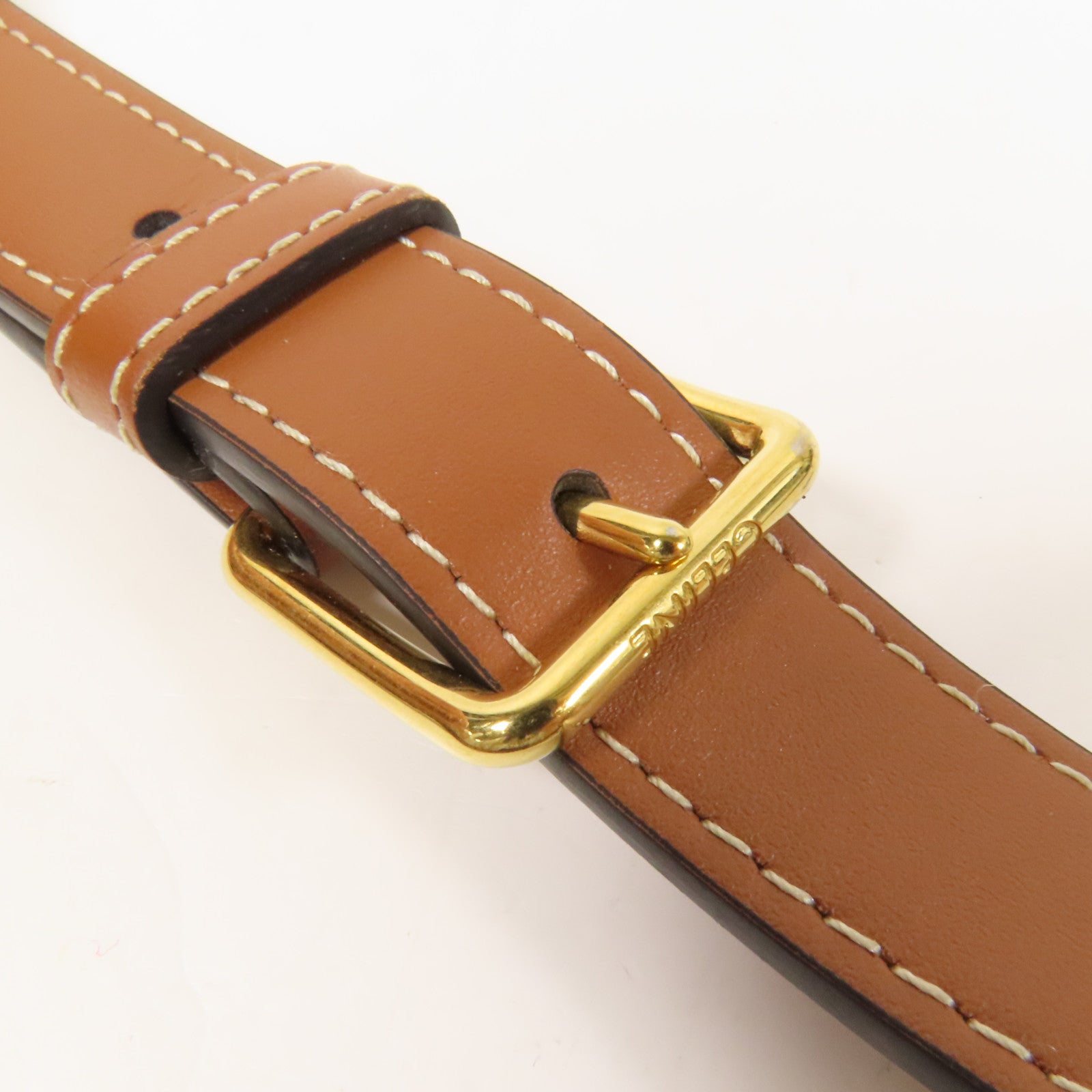 CELINE 塗層帆布Triomphe Bucket金扣肩背袋