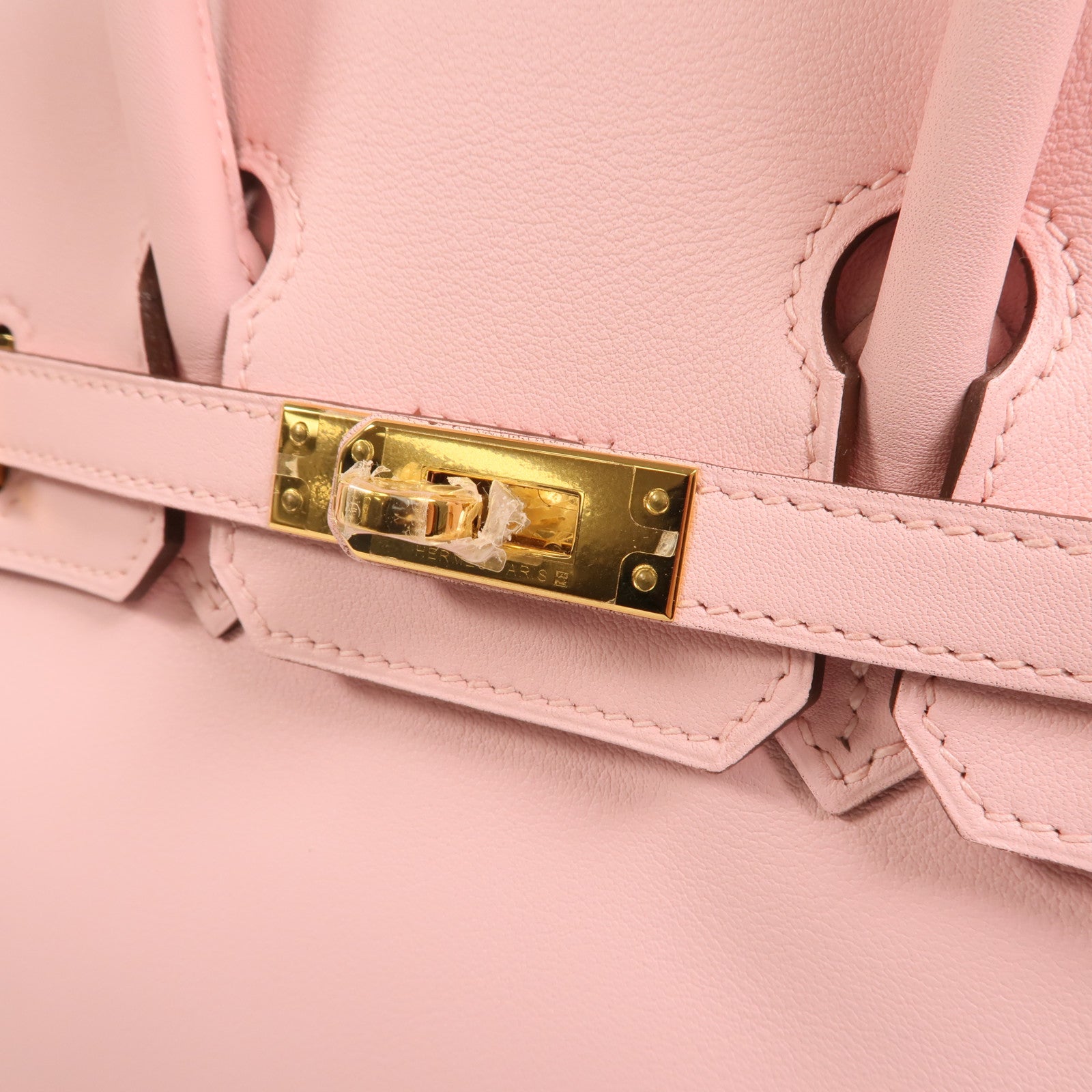 HERMES Swift皮革Birkin 25金扣手挽袋Rose Sakura