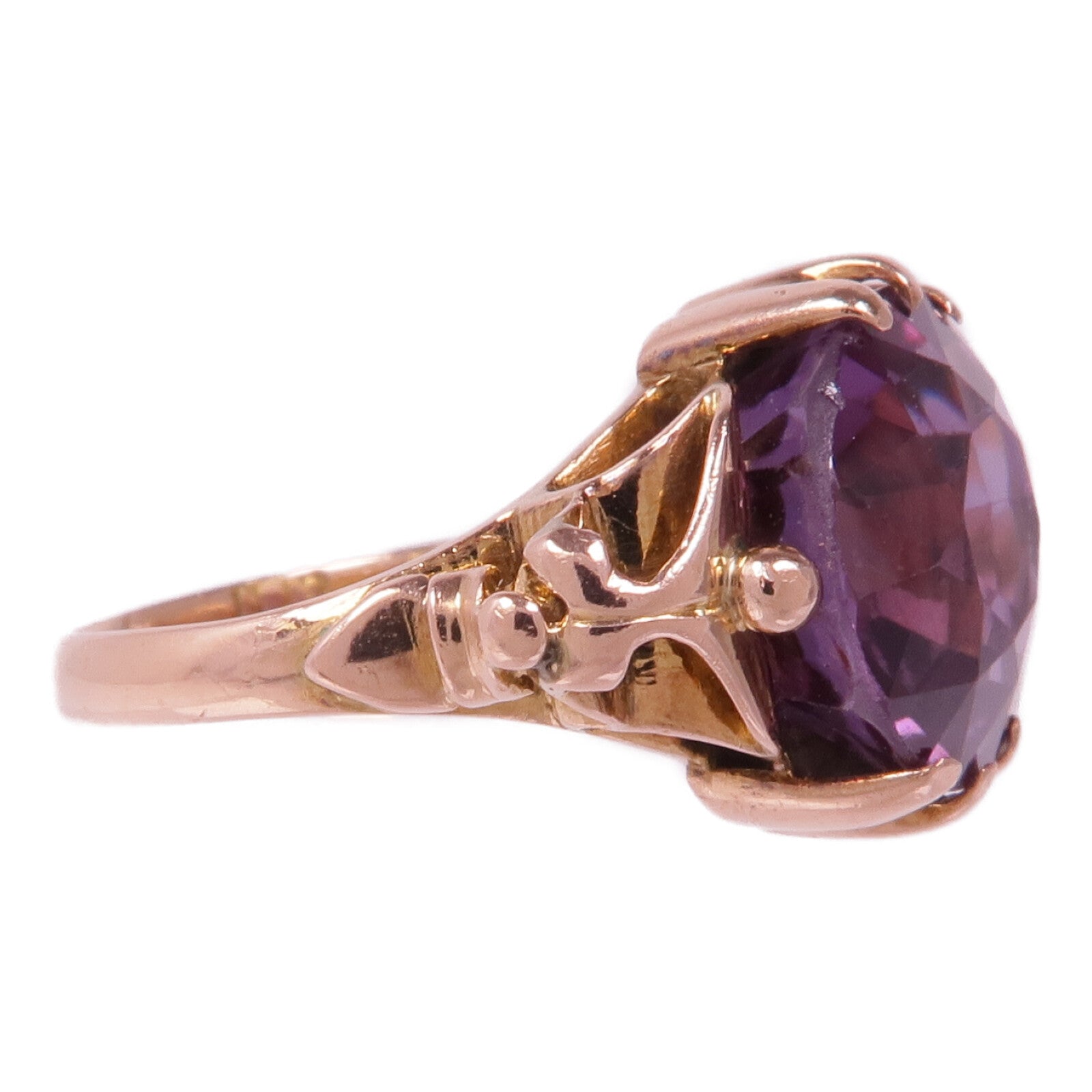 JEWELRY 18K玫瑰金Amethyst Ring紫晶戒指US#4.25