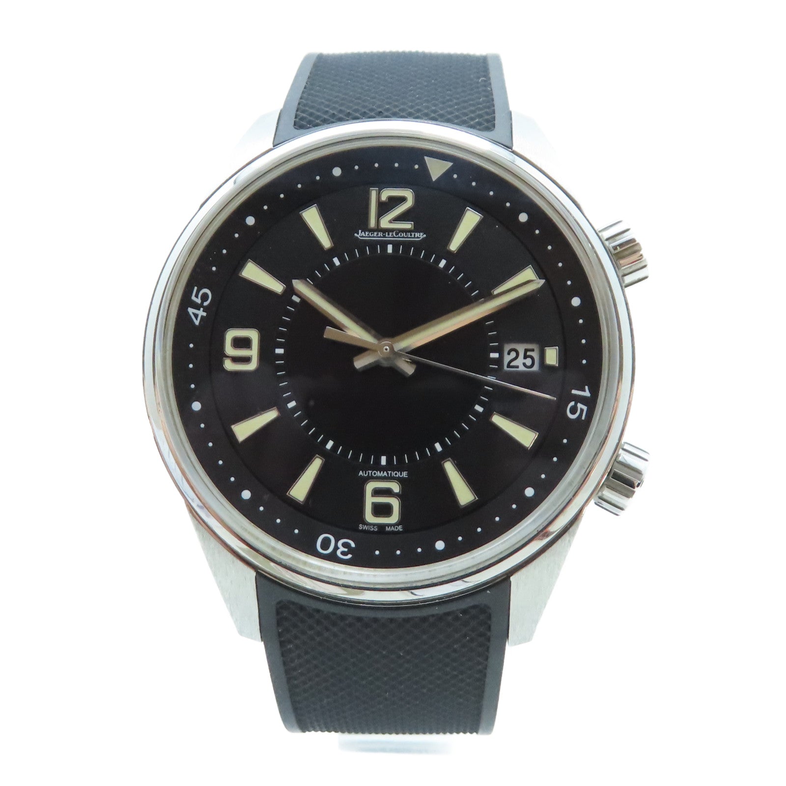 JAEGER-LECOULTRE Polaris Date不鏽鋼/橡膠手錶自動機芯黑色