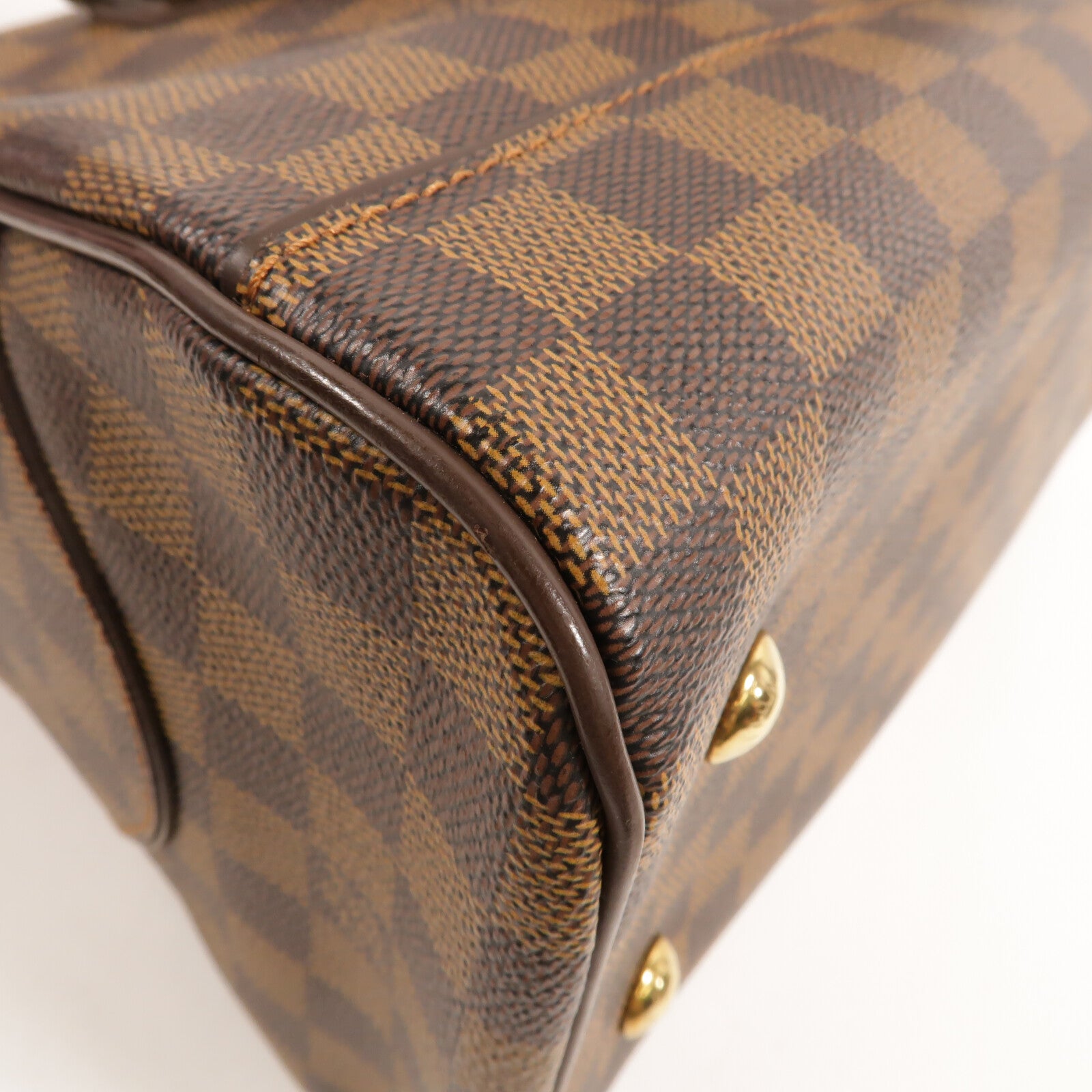 LOUIS VUITTON Damier Duomo金扣手挽袋棕色