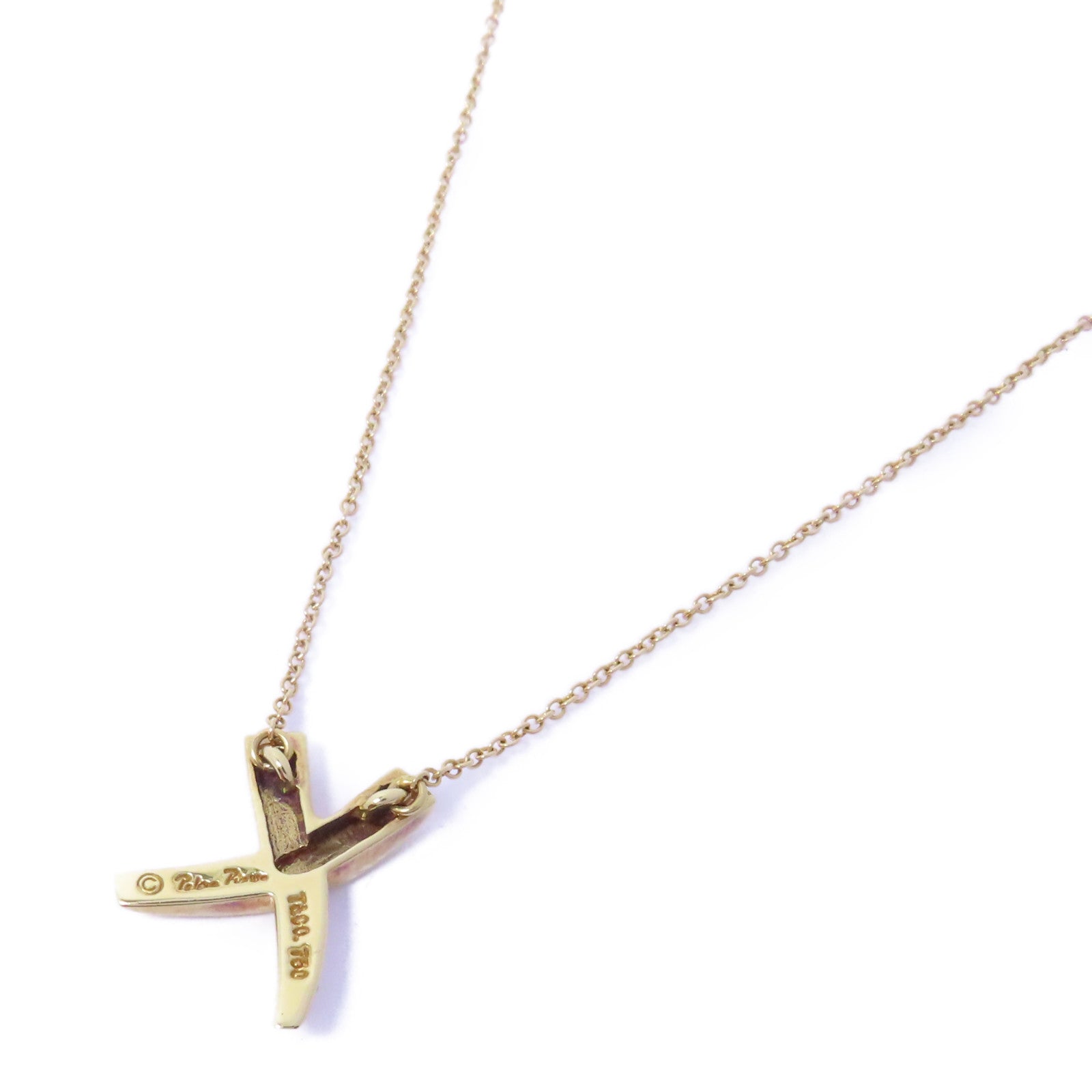TIFFANY＆CO 18K黃金X Pendant項鍊