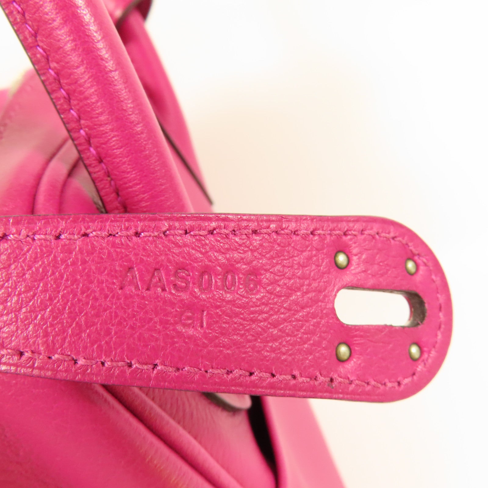 HERMES PHW Lindy 30 2Way Shoulder Hand Bag Evercolor Leather Rose Purple