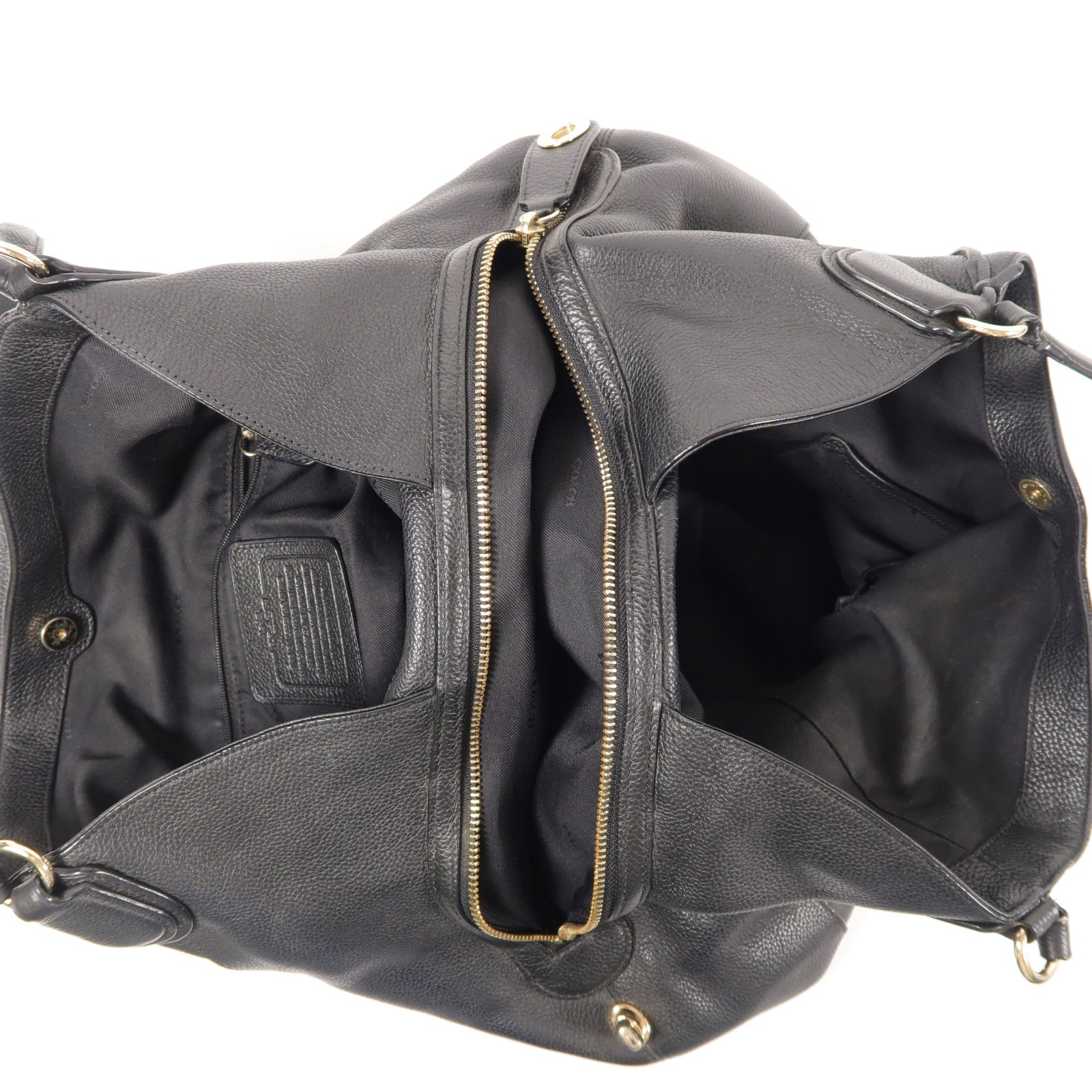 COACH 牛皮皮革Shoulder Bag銀扣肩背袋