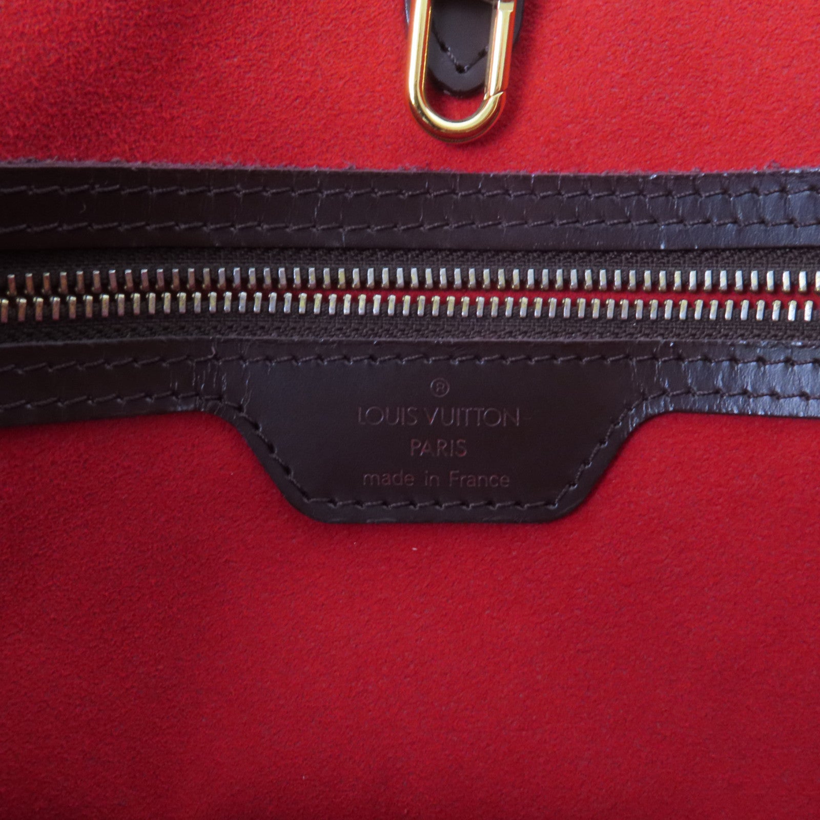 LOUIS VUITTON Damier Ebene Hampstead PM金扣肩背袋