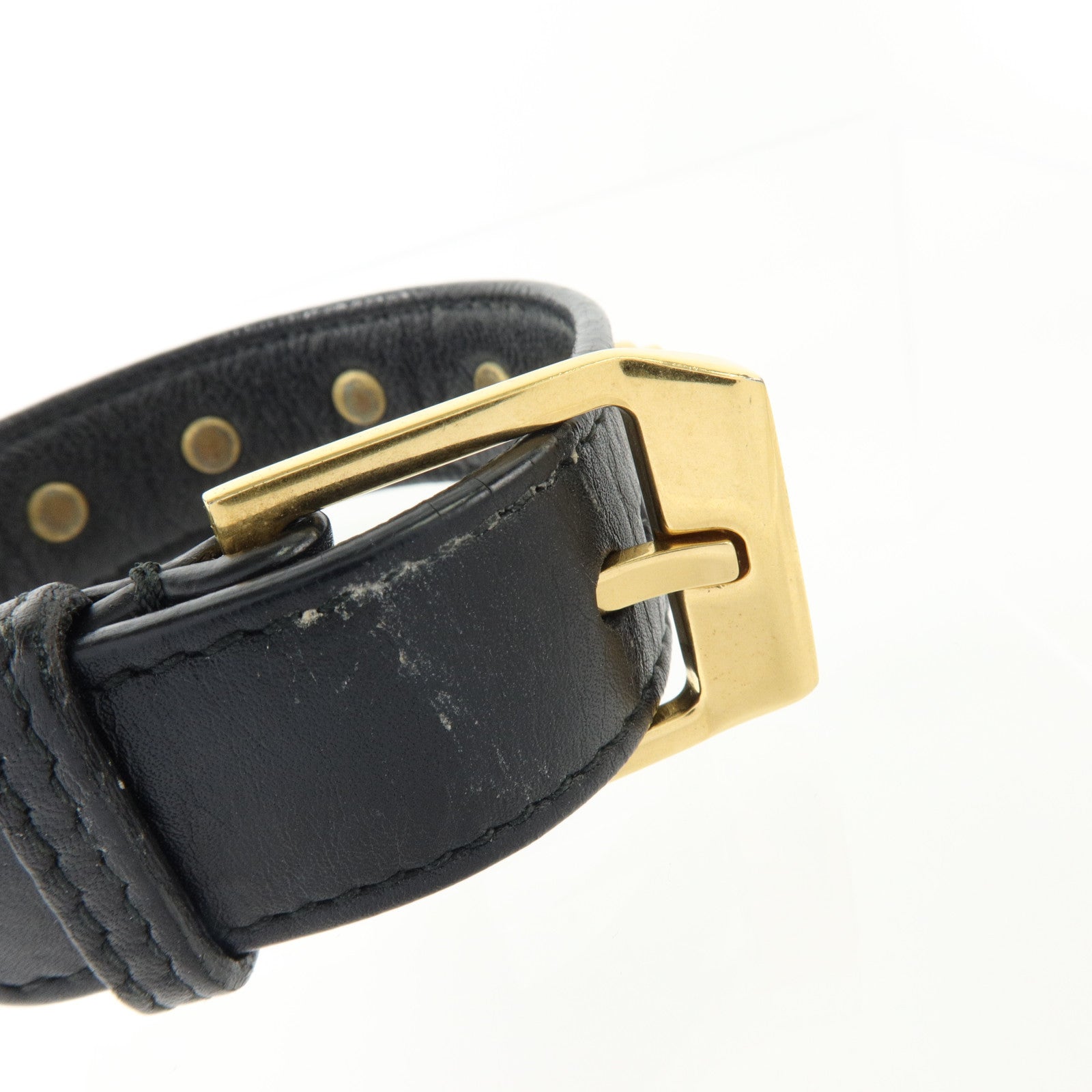 SAINT LAURENT 牛皮皮革/金屬Studded De Force Bracelet手鏈