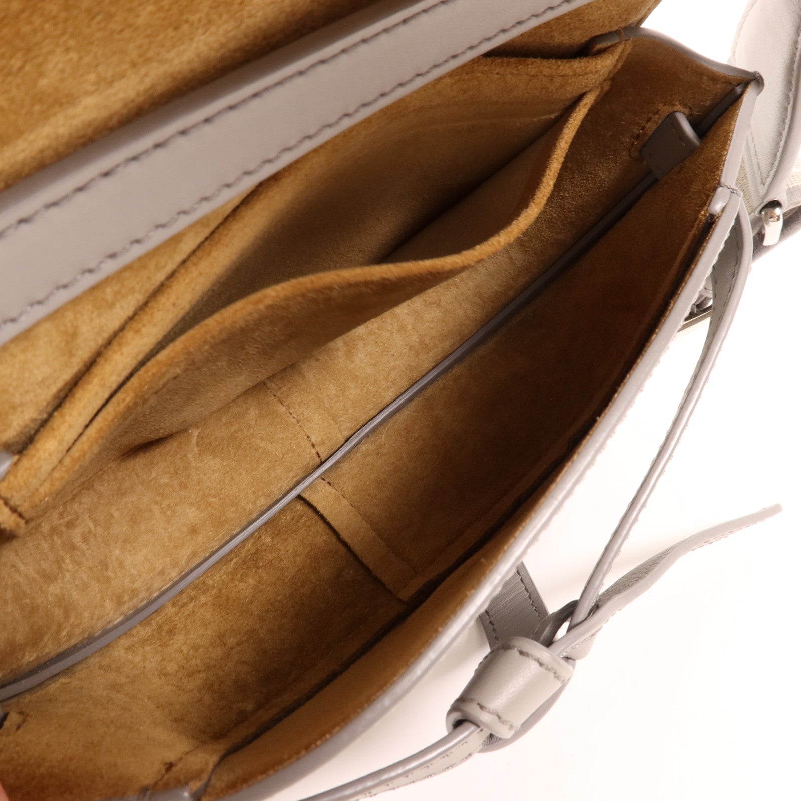 LOEWE 牛皮皮革Mini Gate銀扣肩背袋