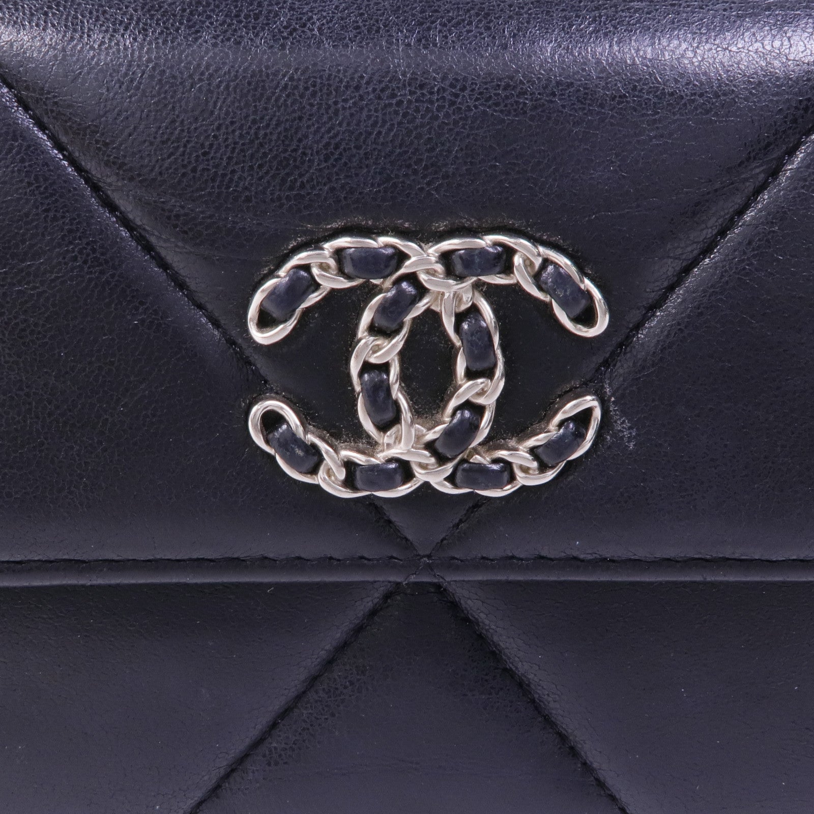 CHANEL 羊皮皮革Wallet銀扣長錢包