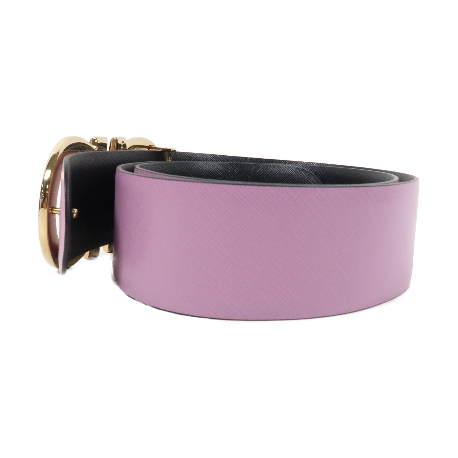 Salvatore Ferragamo 牛皮皮革Belt金扣皮帶紫色