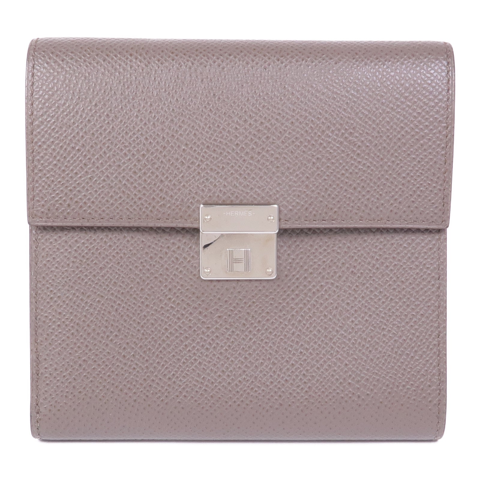 HERMES 【激減優惠】Epsom皮革Clic 16 Wallet錢包Etain