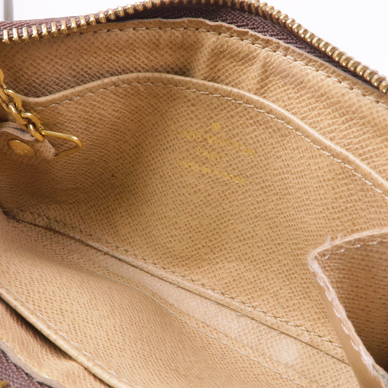 LOUIS VUITTON Monogram Pochette Cre T & B金扣零錢包