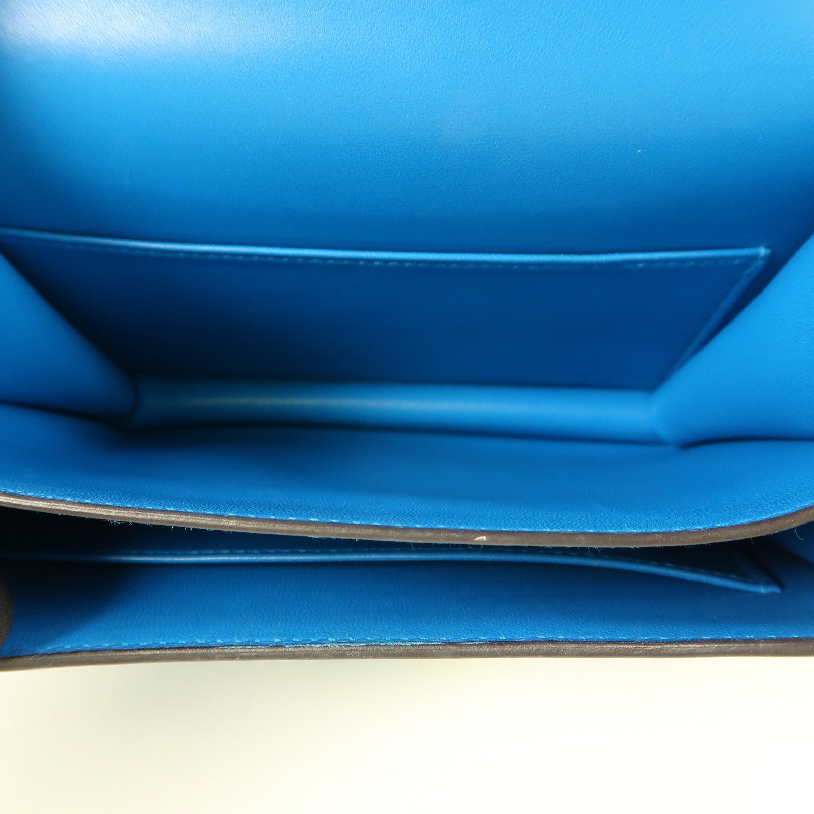 HERMES Evercolor皮革Constance Mini銀扣肩背袋7W Bleu Izmir