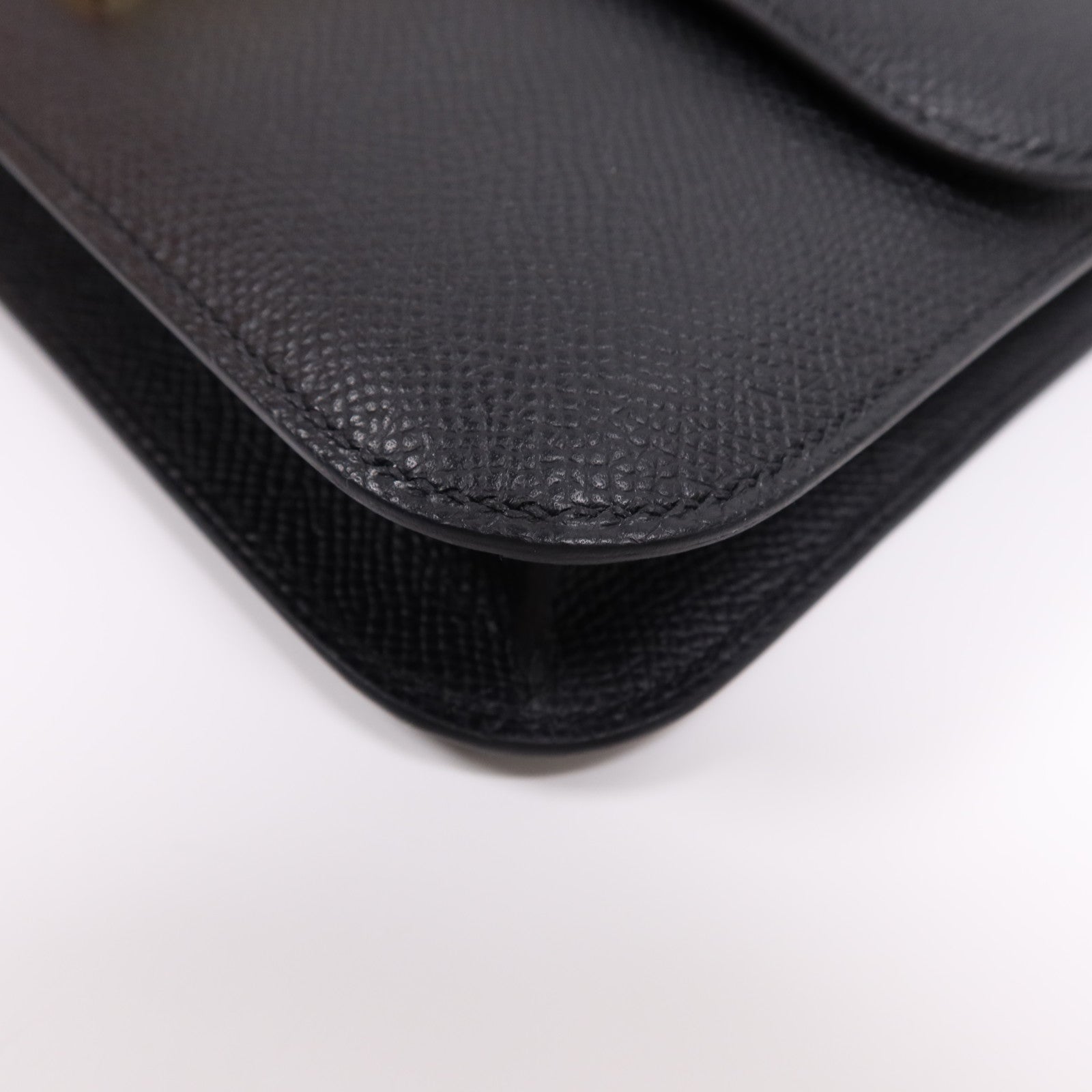 HERMES Epsom皮革Constance Elan金扣肩背袋Noir