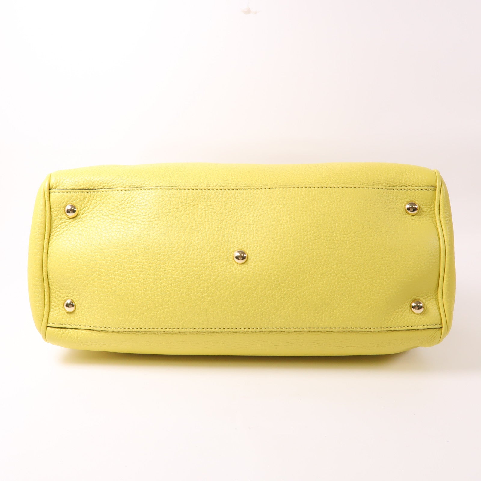 GUCCI GG Bamboo 2 Way Shoulder Bag Leather Yellow 323660
