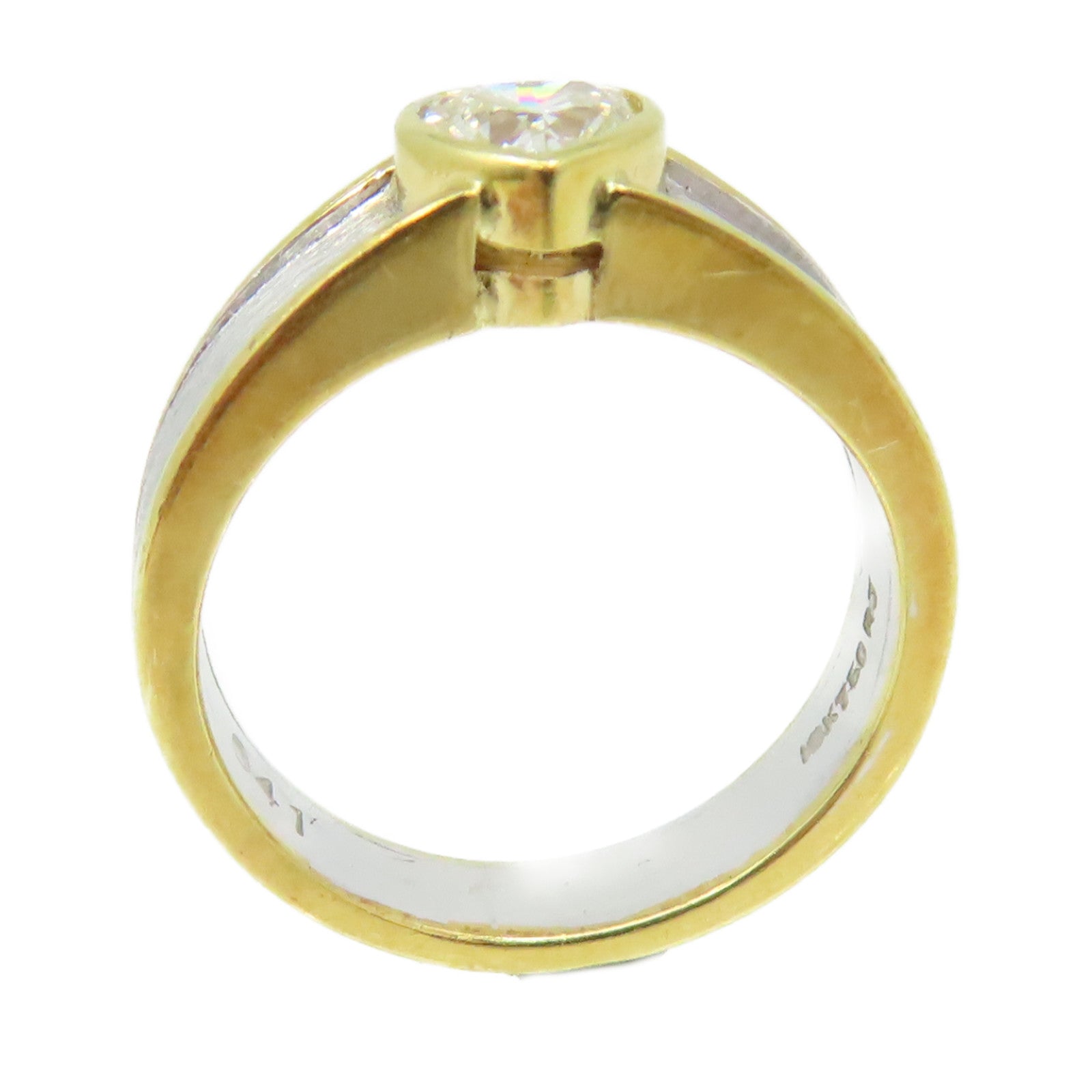 JEWELRY 【激減優惠】18K黃金/白金0.41ct鑽石Diamond Ring戒指US#4.5