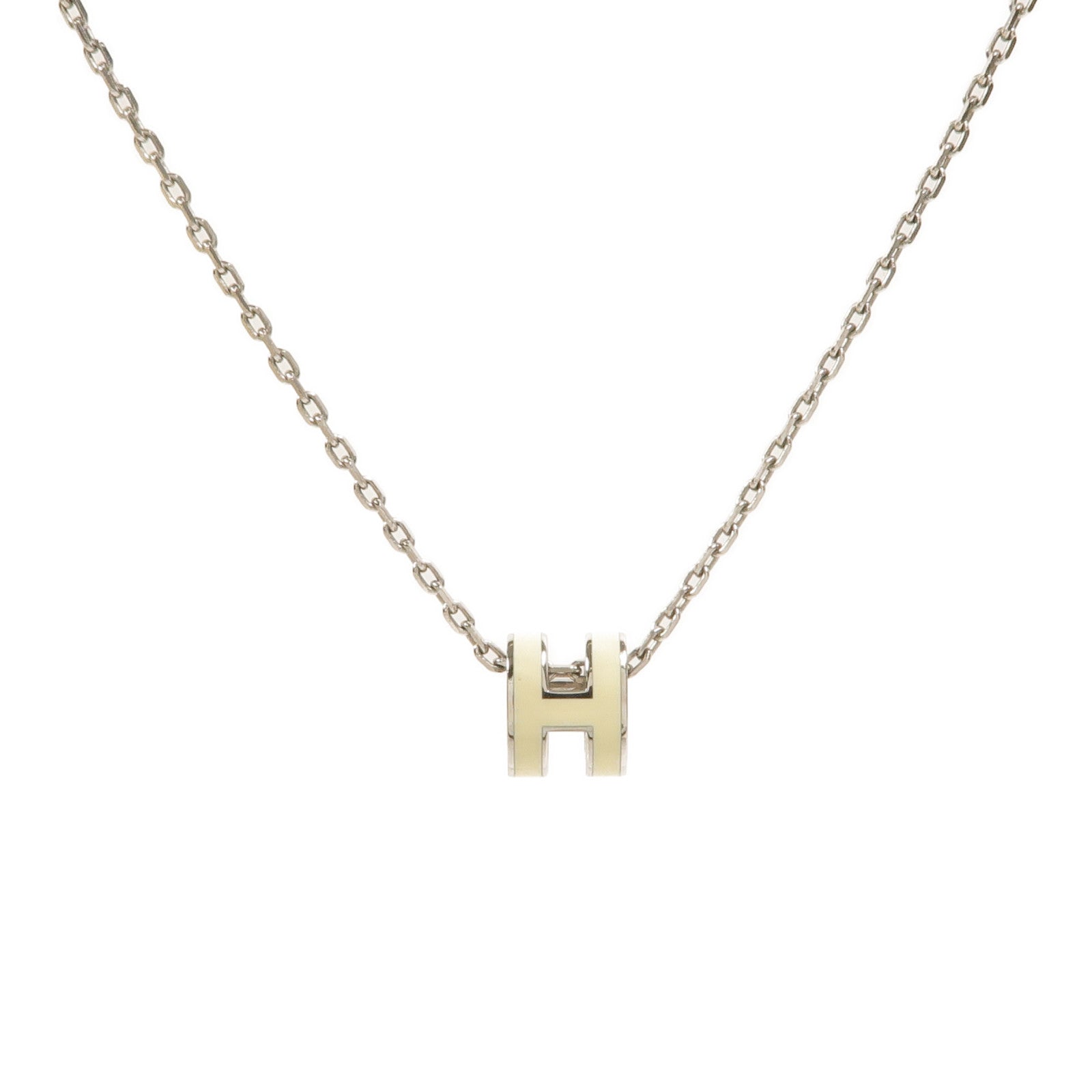 HERMES 金屬Mini Pop H項鍊Blanc