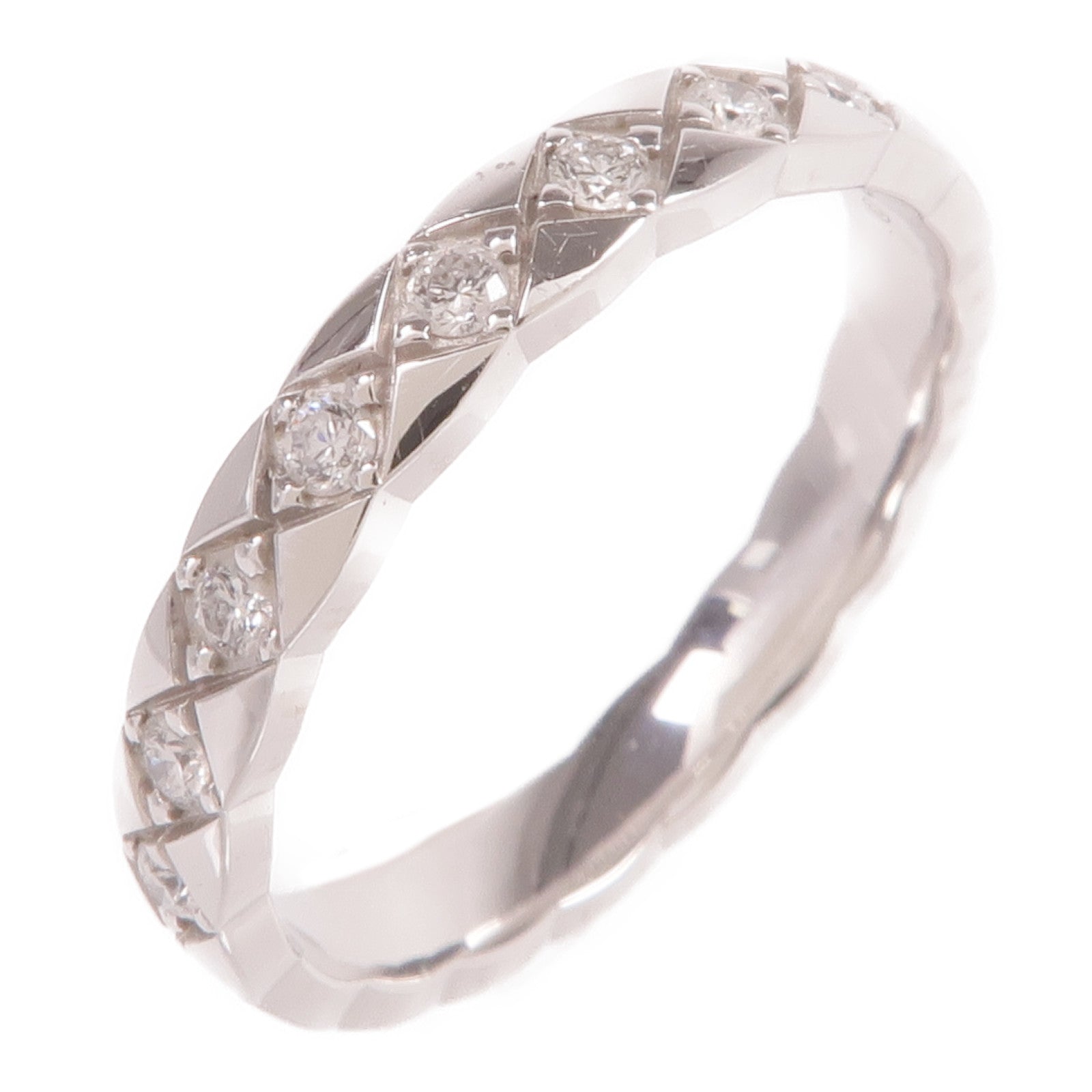 CHANEL 18K白金Coco Crush Diamond Ring鑽石戒指Chanel#55/US#7.25