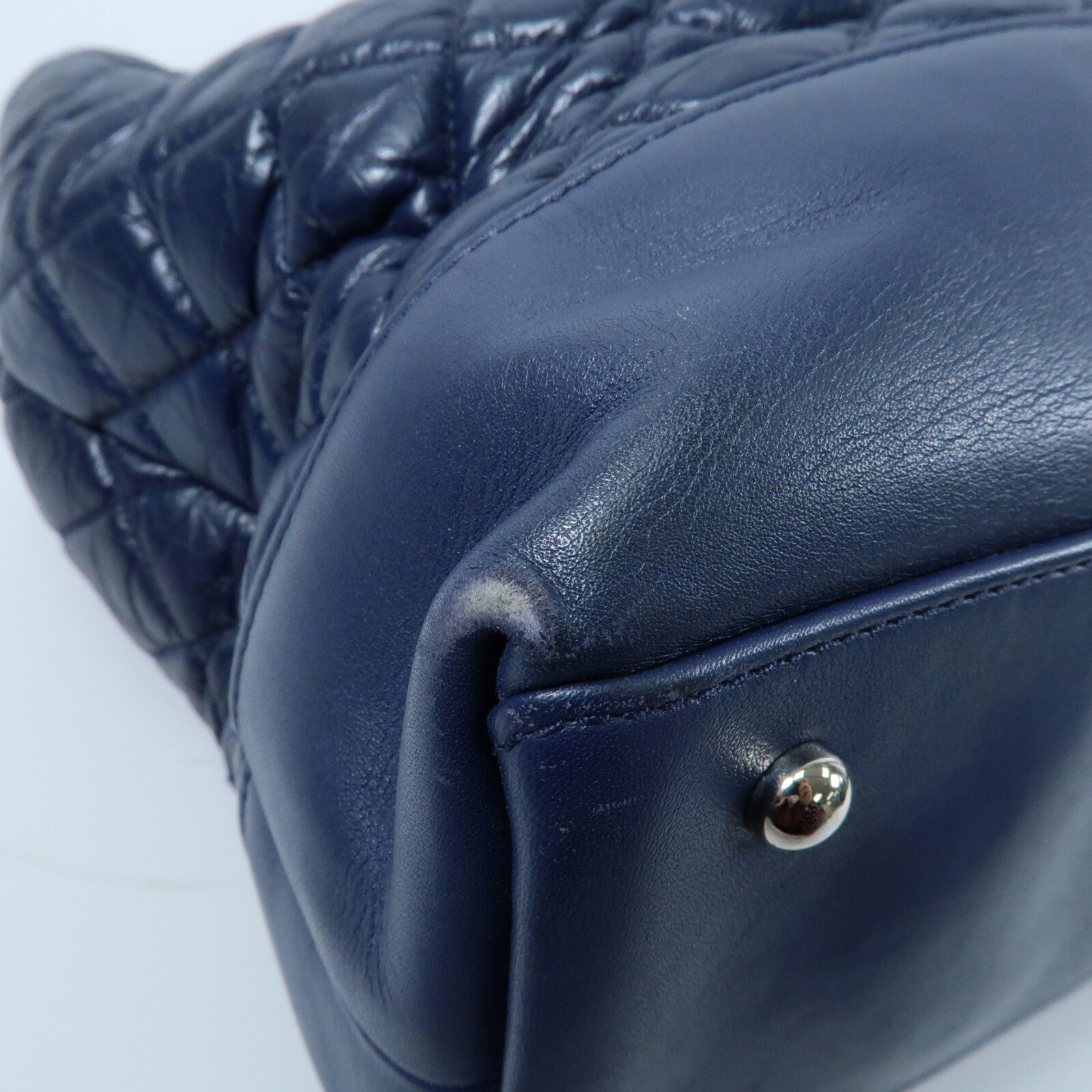 CHANEL 牛皮皮革Chain Shoulder銀扣鏈帶手挽肩背兩用袋