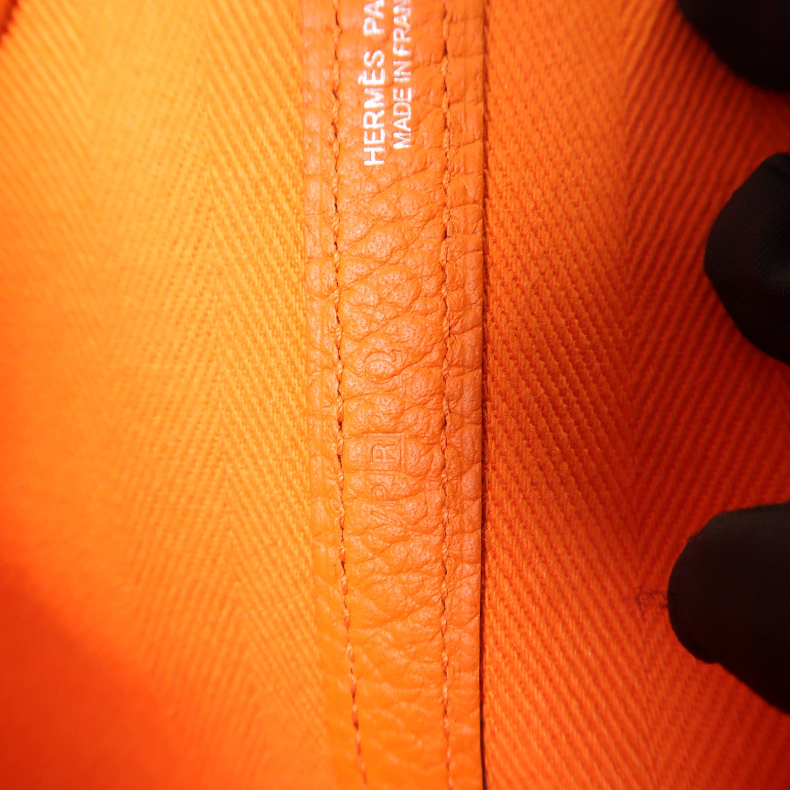 HERMES 帆布Garden Party PM銀扣手挽袋Orange