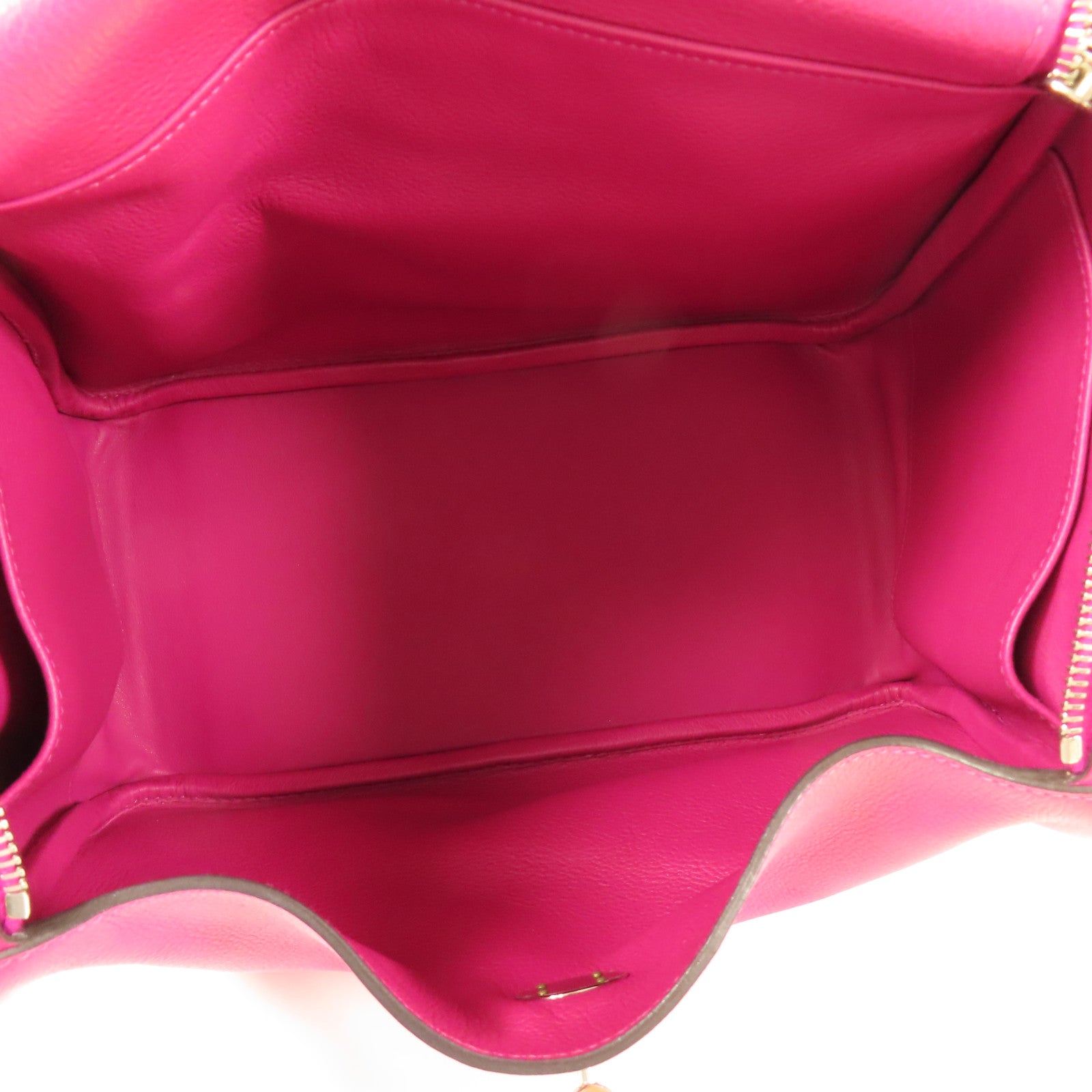 HERMES PHW Lindy 30 2Way Shoulder Hand Bag Evercolor Leather Rose Purple