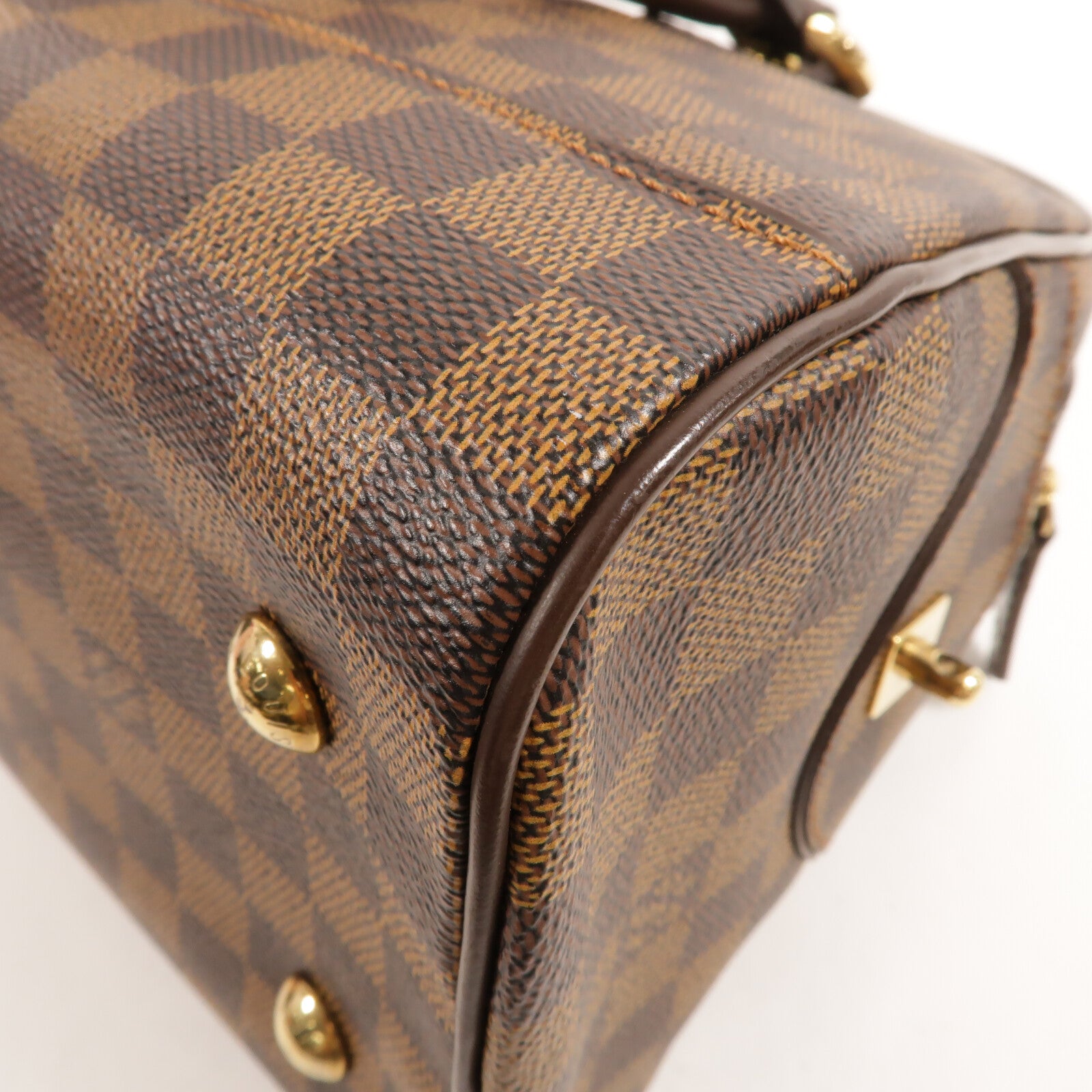 LOUIS VUITTON Damier Duomo金扣手挽袋棕色