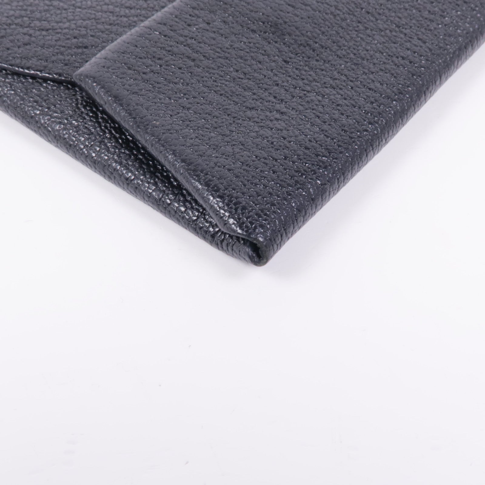 HERMES Chevre皮革Coin Purse銀扣零錢包Noir