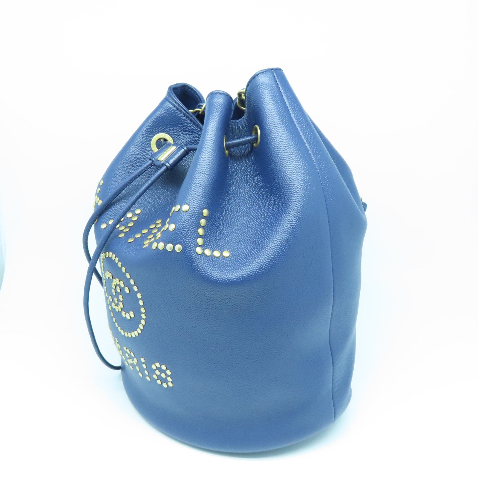 CHANEL 【清倉大減價】Caviar皮革Chain Shoulder Bag金扣鏈帶肩背袋藍色