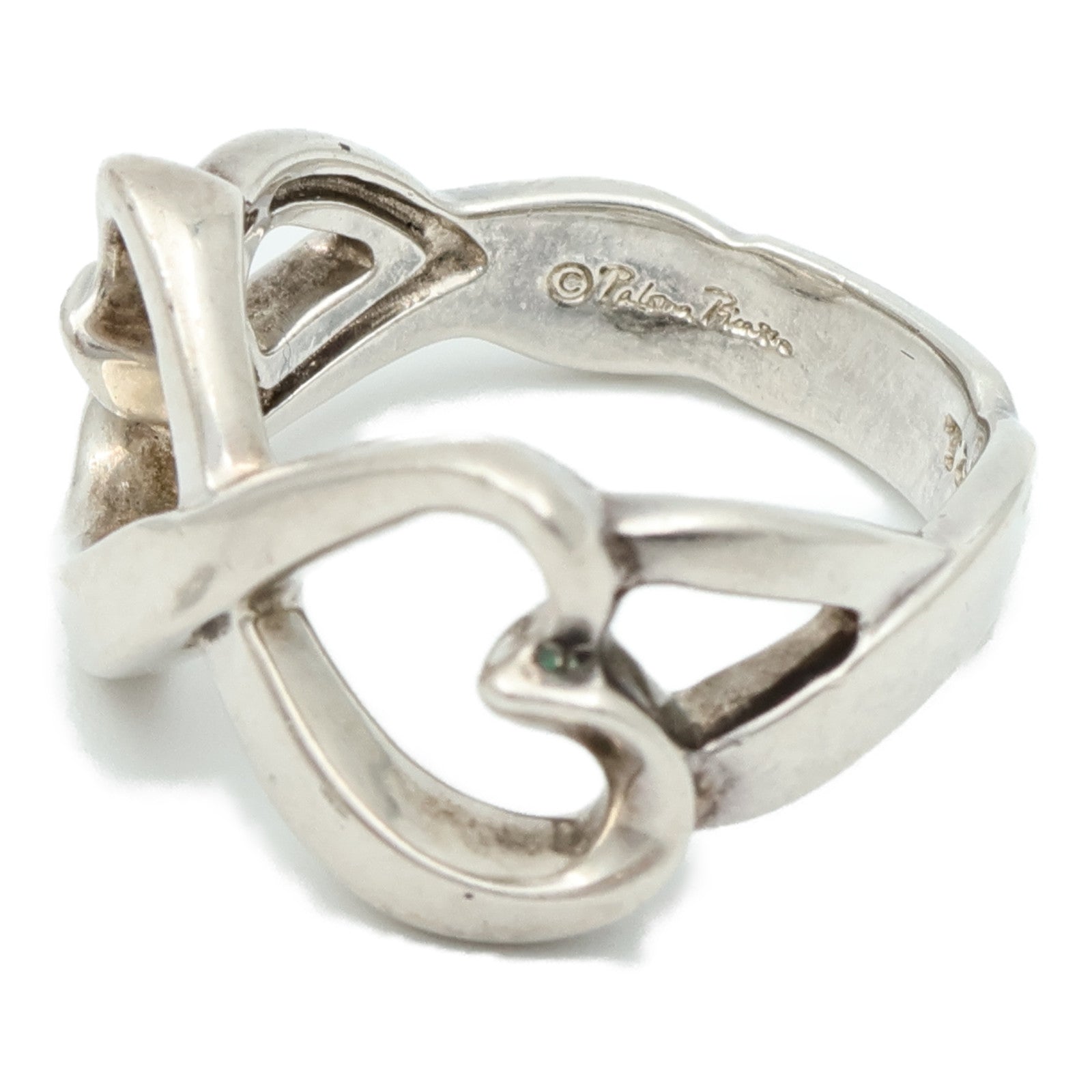 TIFFANY＆CO 925純銀Double Heart Ring戒指US#5